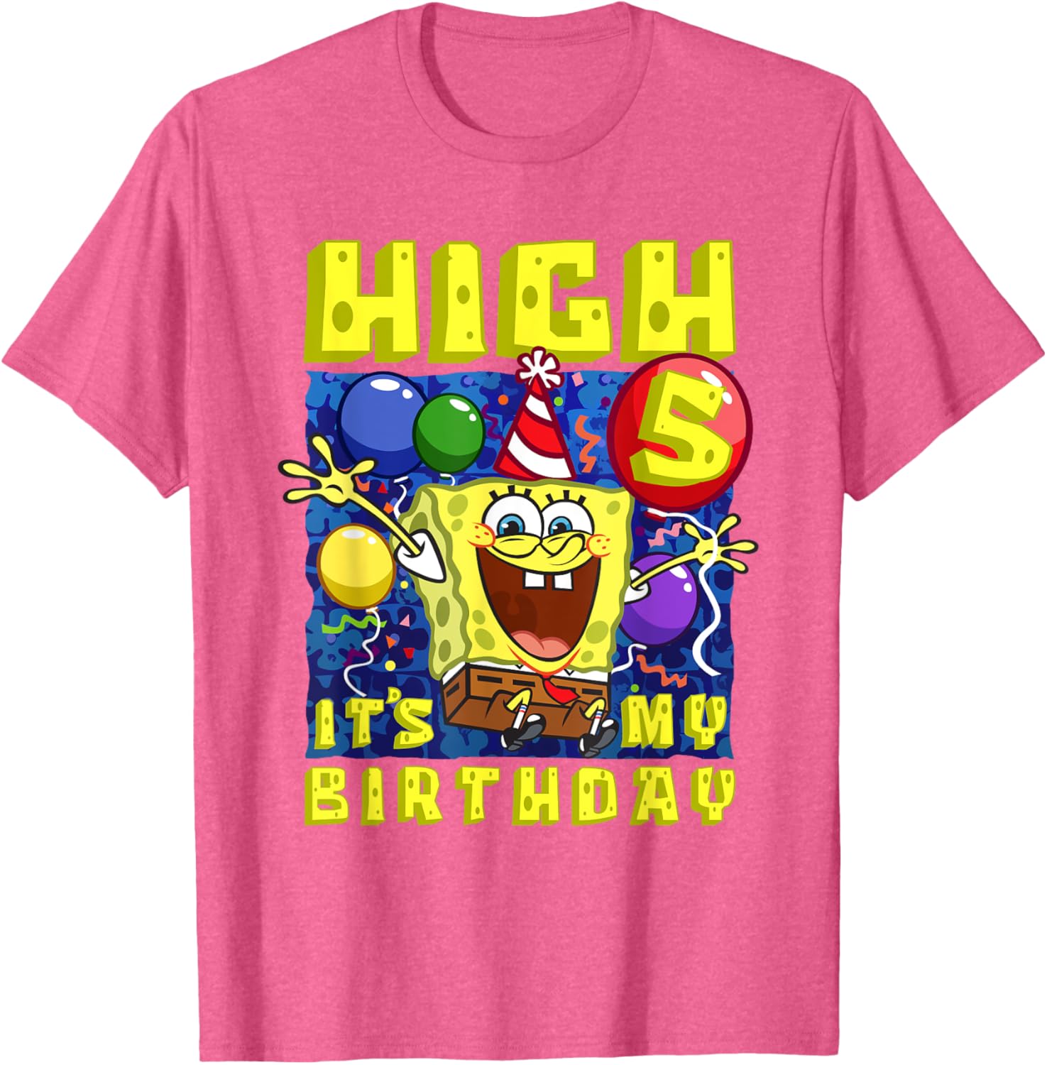 SpongeBob SquarePants Birthday T-Shirt for Boys and Girls Age 5 - 2