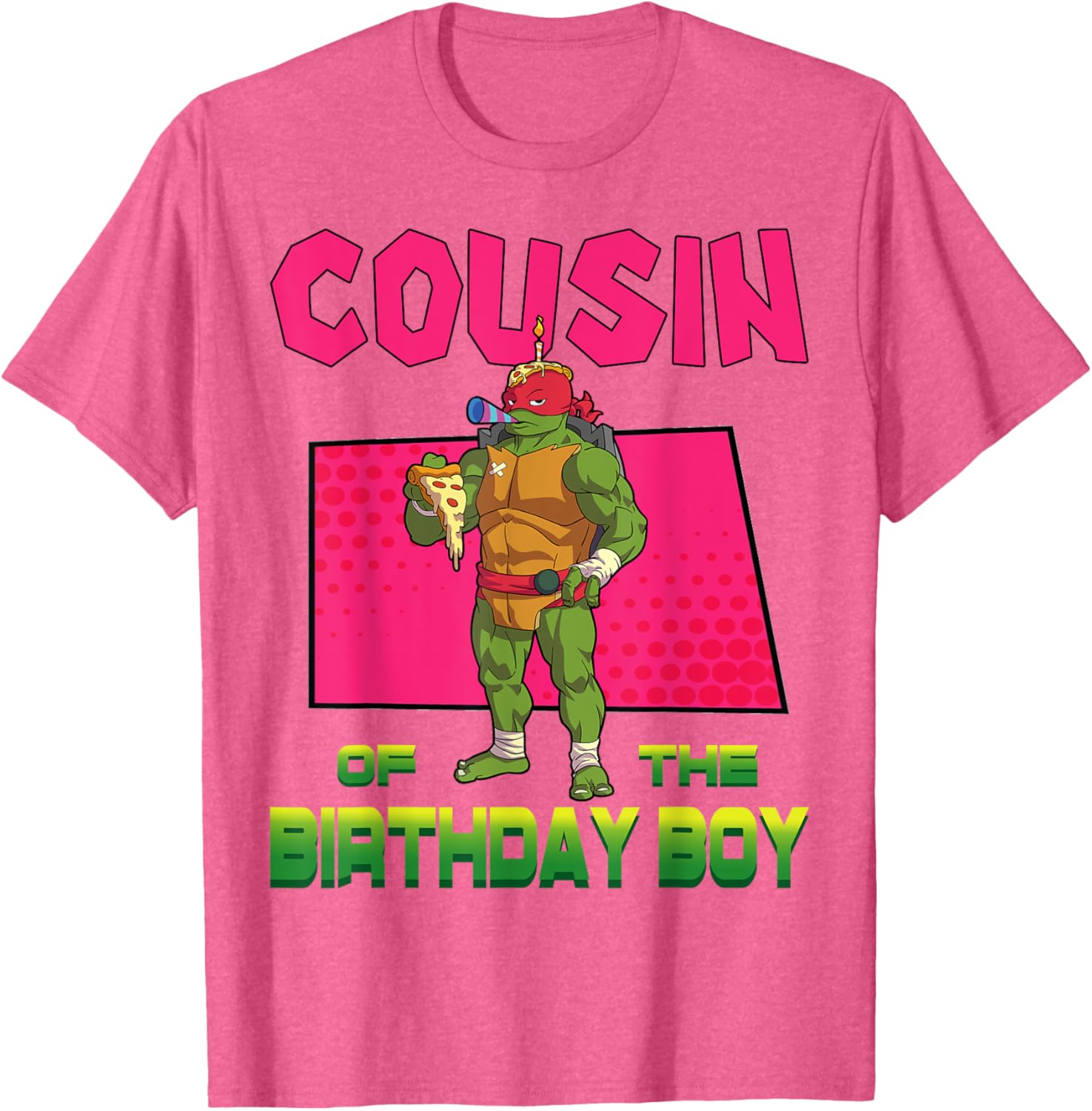 Mademark Teenage Mutant Ninja Turtles Raphael Birthday Pizza Party T-Shirt - 21