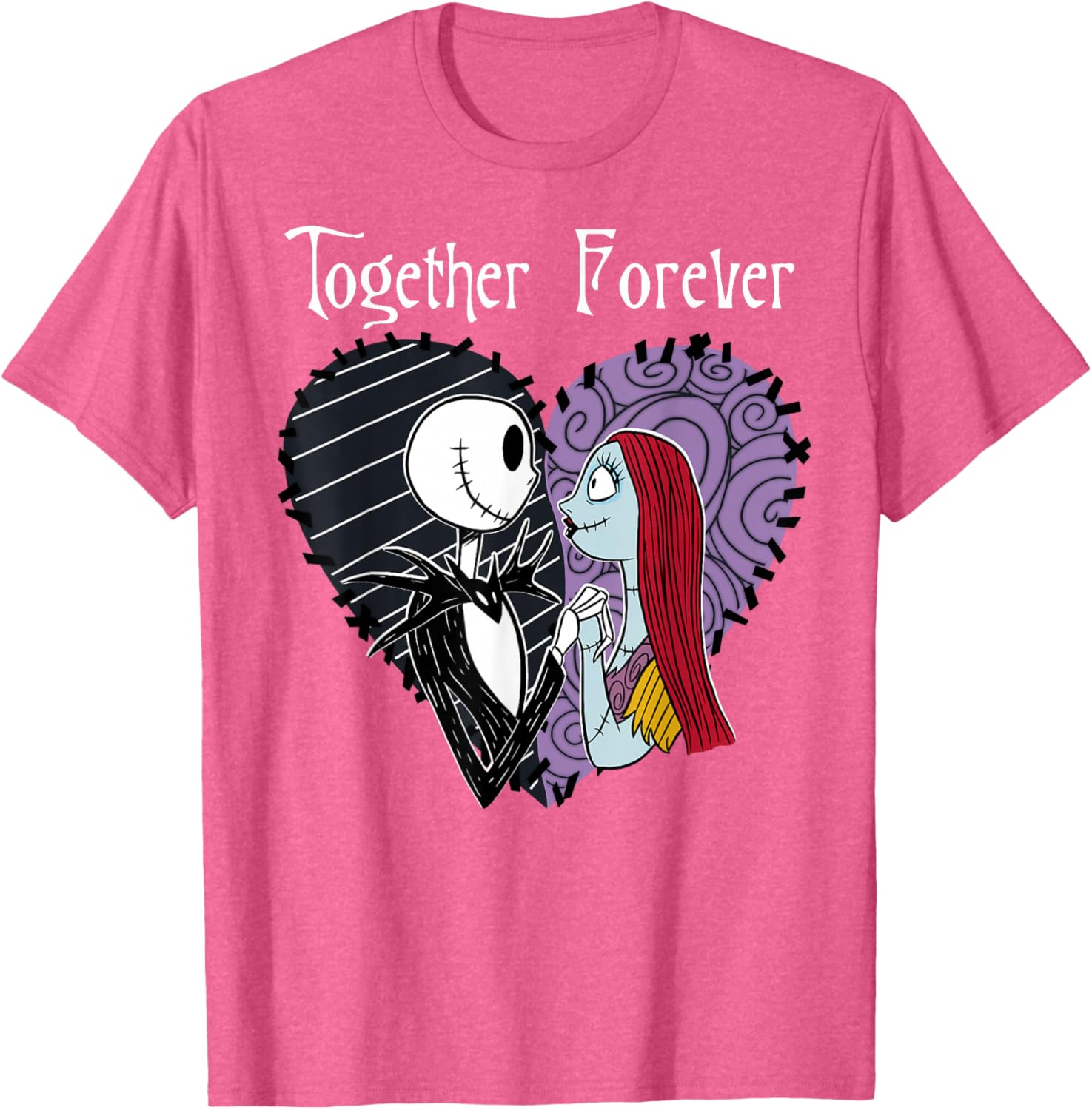 Disney The Nightmare Before Christmas Jack and Sally Together T-Shirt - 4