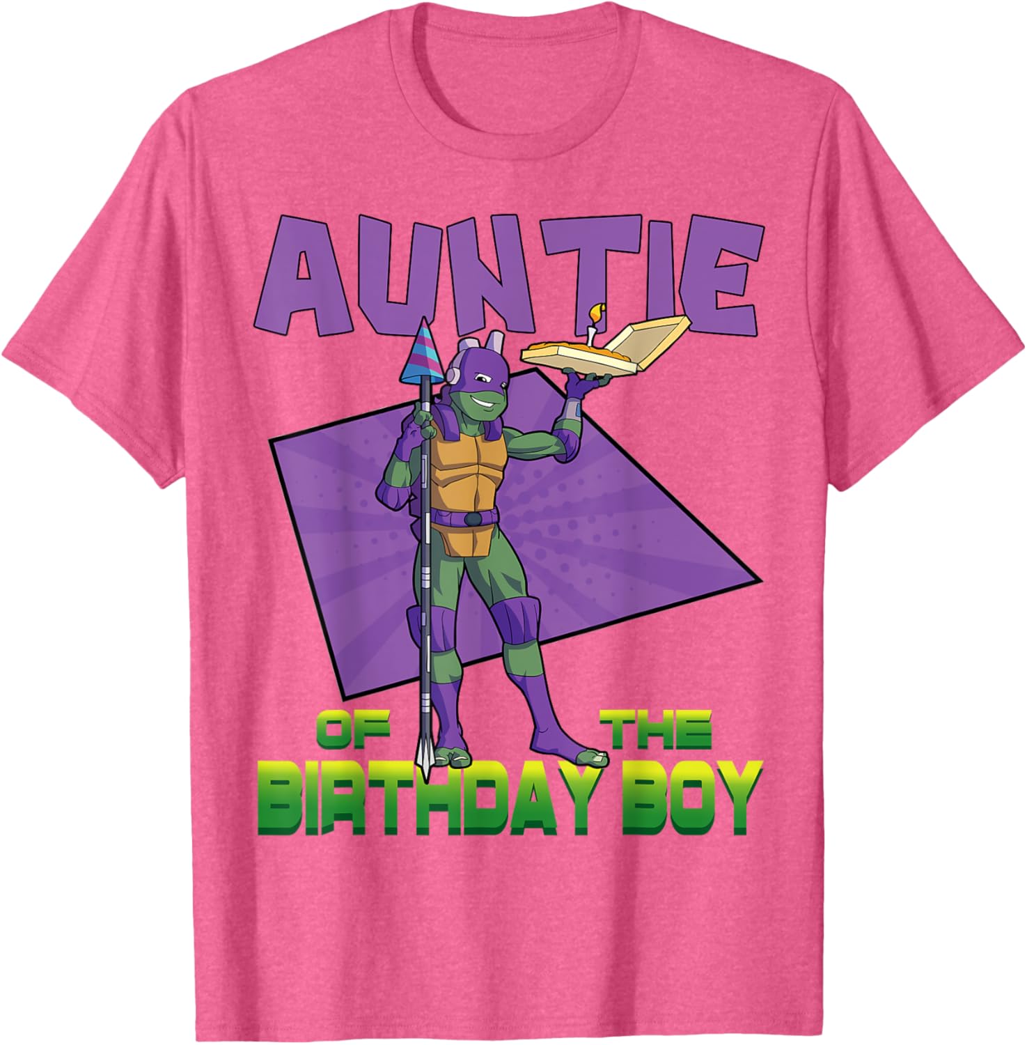 Mademark TMNT Donnie Auntie Birthday Pizza Party T-Shirt for Kids - 22