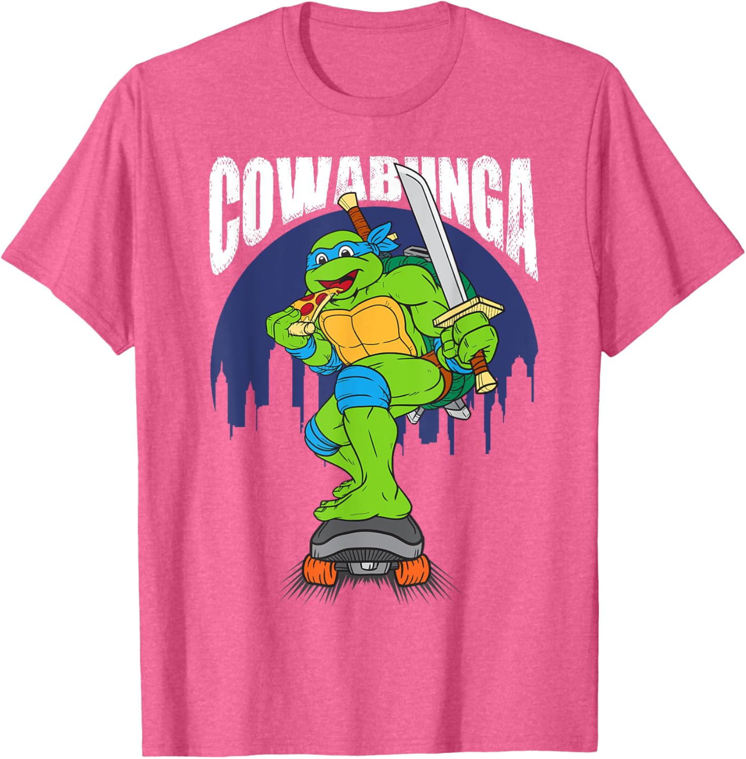 Cowabunga Leonardo on Skates T-Shirt - Fun Teenage Mutant Ninja Turtles Gear - 14