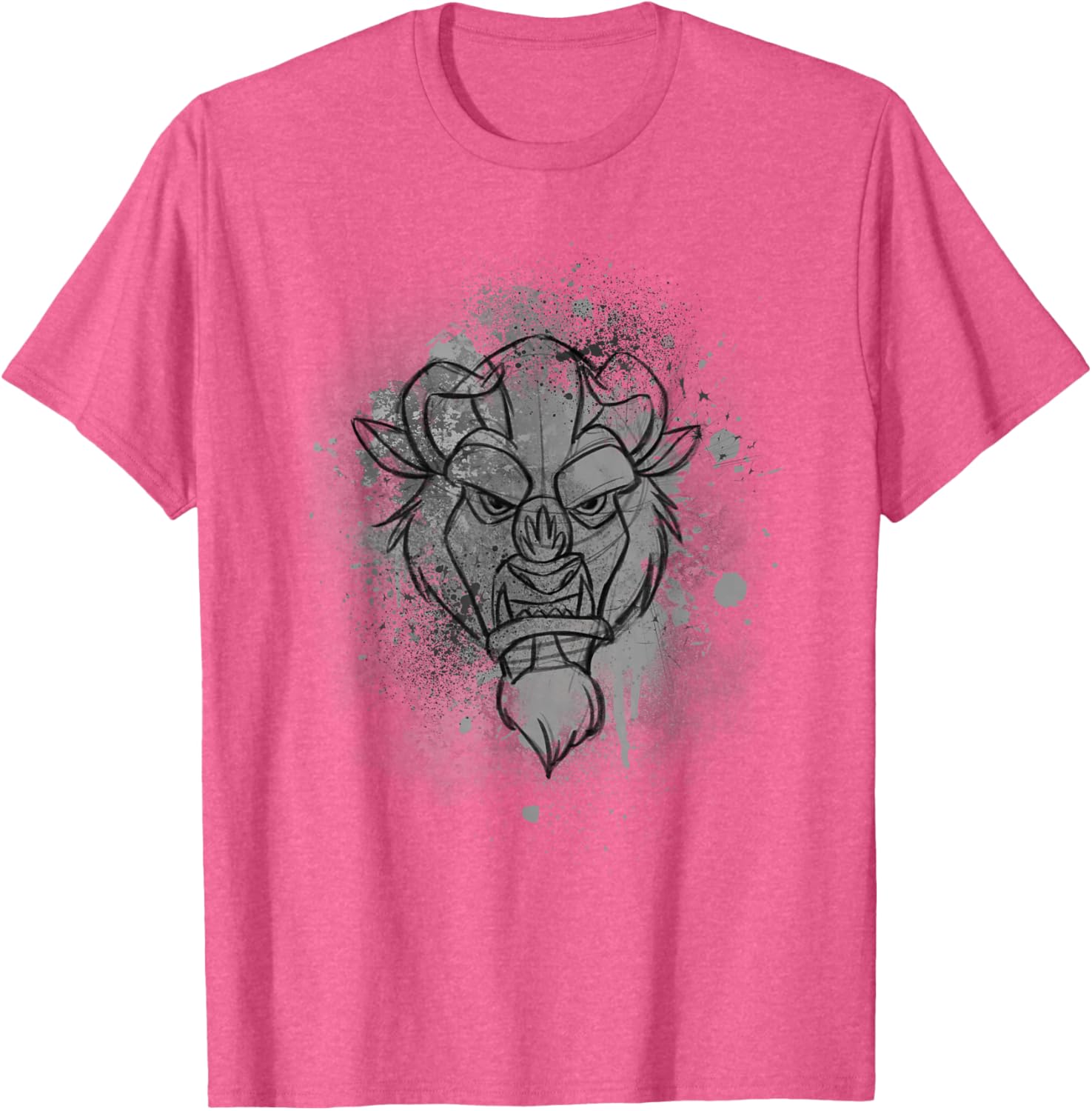 Disney Beauty and the Beast Ink Splatter Beast T-Shirt for Fans - 7