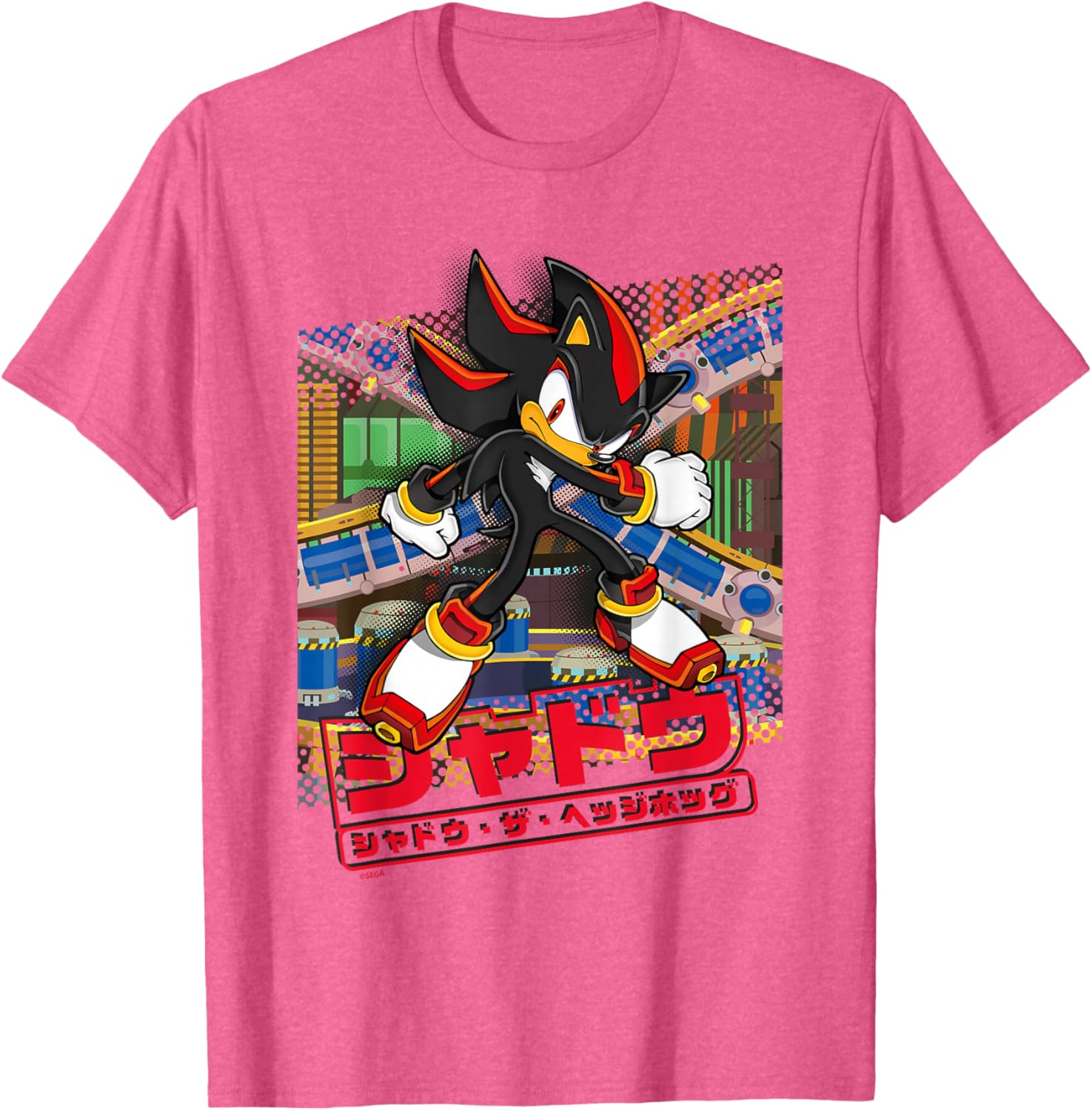 Sonic the Hedgehog Shadow T-Shirt Japanese Logo Fun Graphic Tee - 27