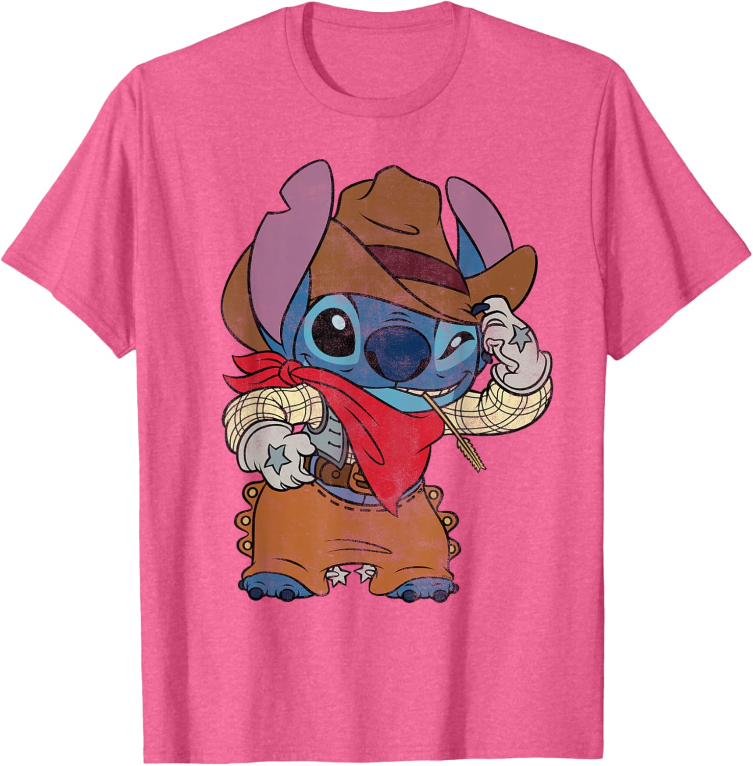 Disney Stitch Cowboy Costume T-Shirt Vintage Western Style Apparel - 21