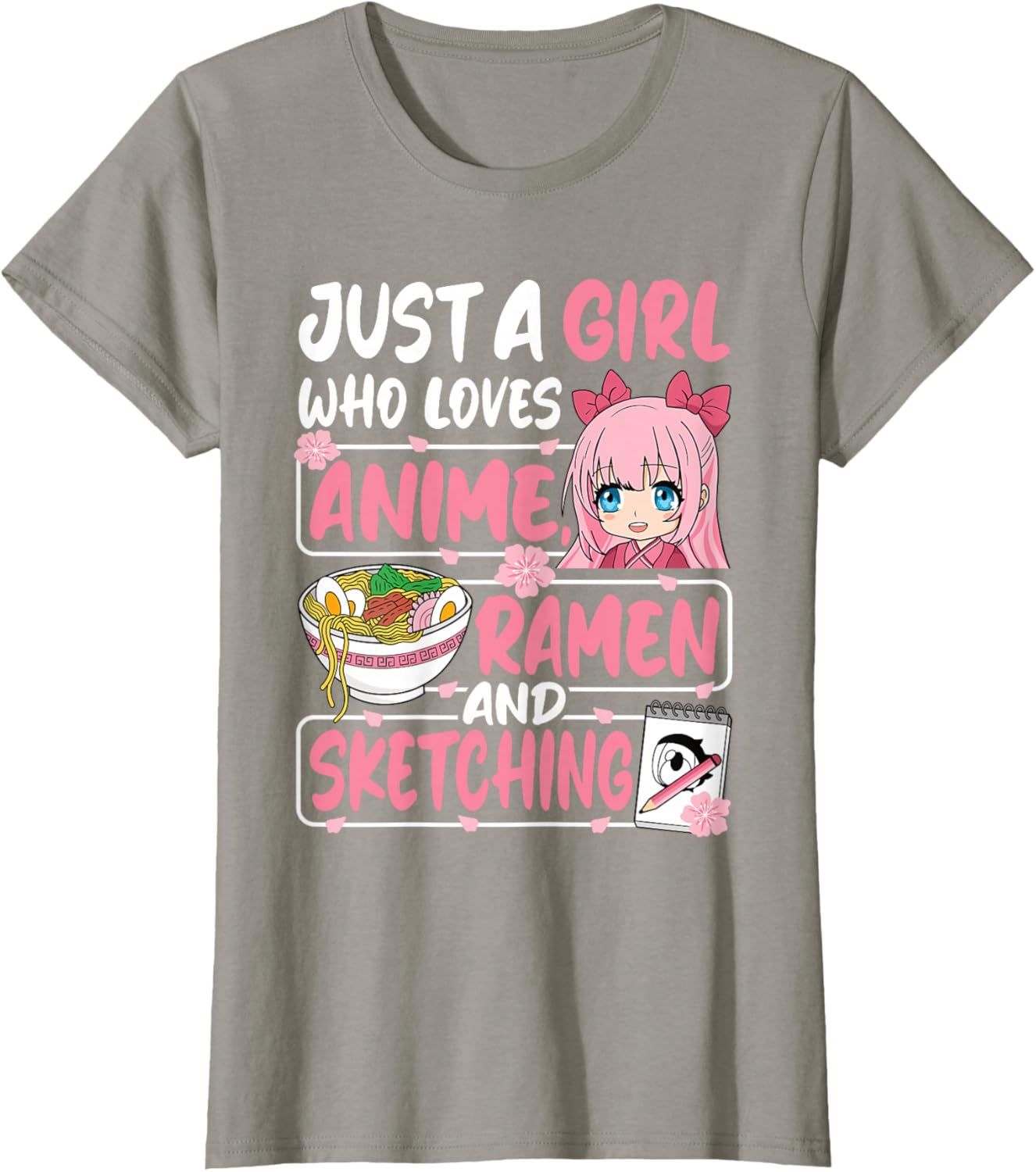 Cute Anime Ramen Sketching T-Shirt for Girls Who Love Japan Culture - 8