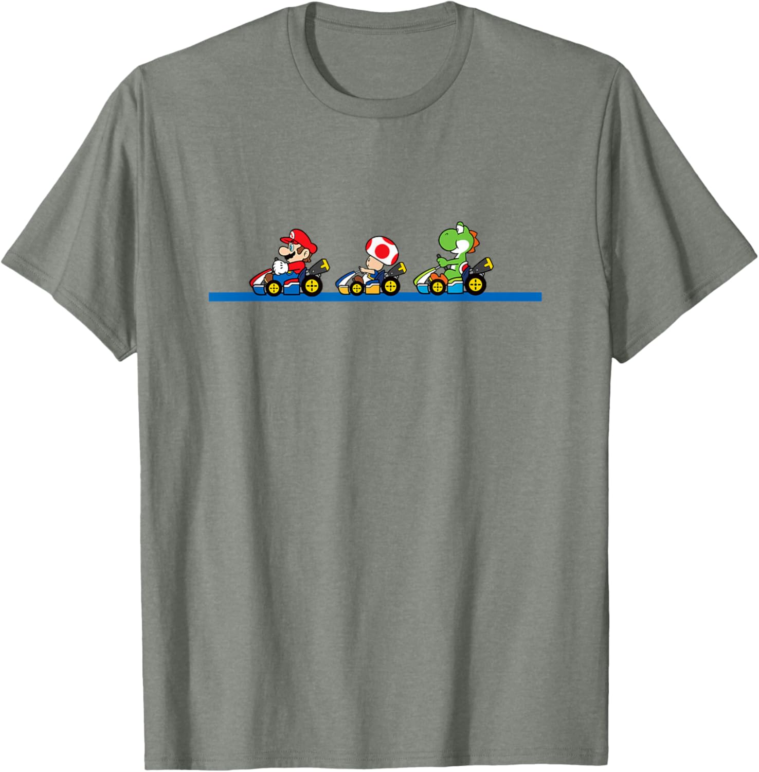 Vintage Mario Kart T-Shirt featuring Yoshi, Toad, and Mario Racing Fun - 13