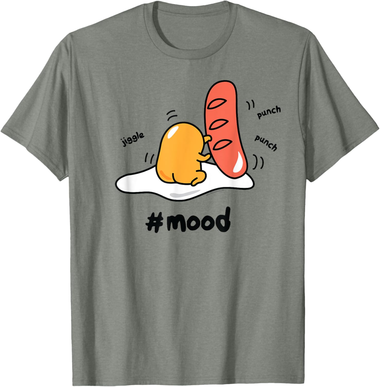 Gudetama Lazy Egg Mood Boxing Punching Hot Dog T-Shirt for Fun Style - 3