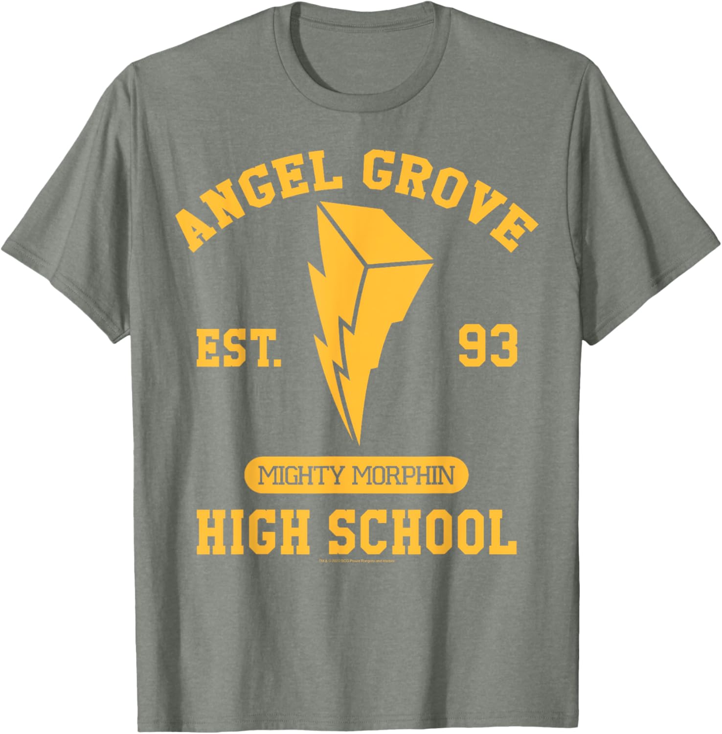 Power Rangers Angel Grove High School Gold T-Shirt - Fun Collegiate Apparel - 6