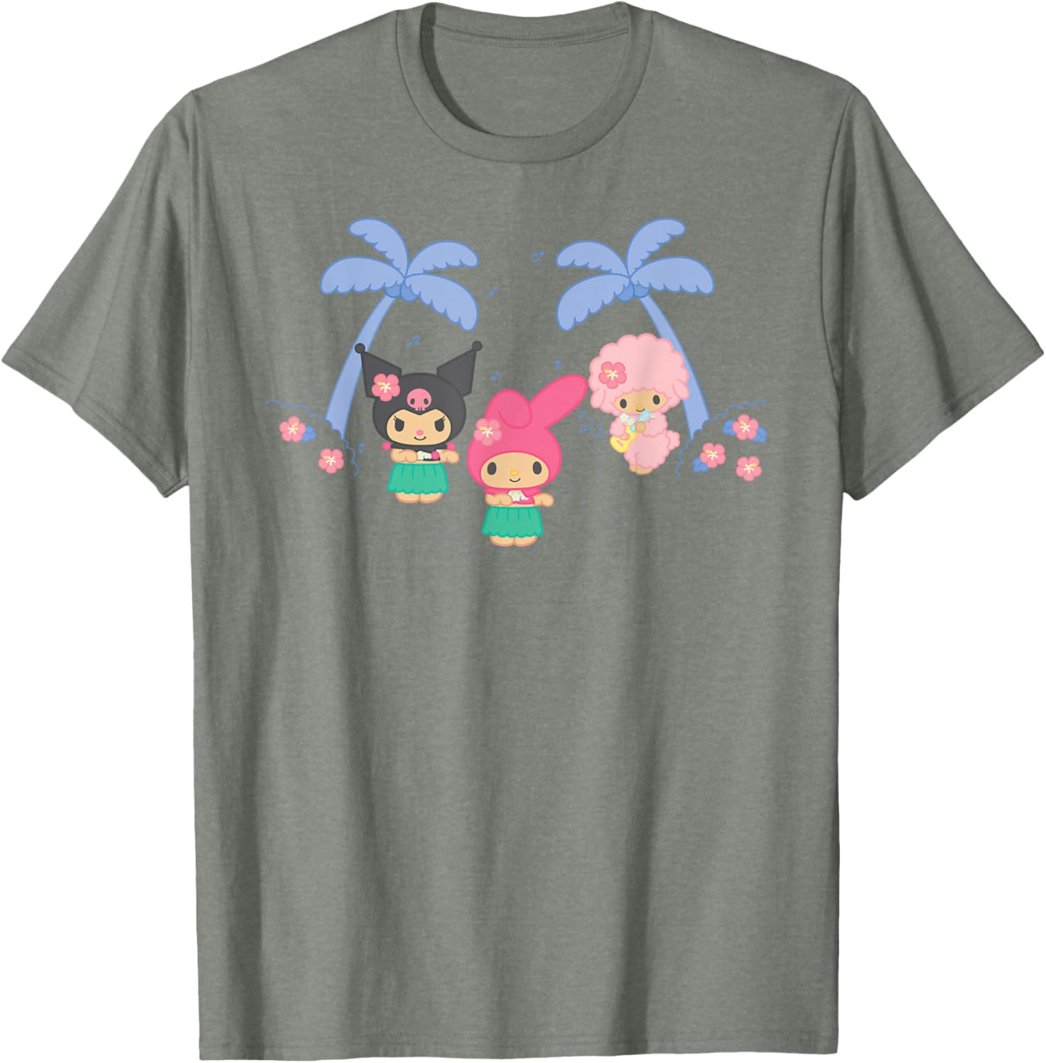 My Melody and Kuromi Tropical Hula T-Shirt for Fun Summer Style - 14