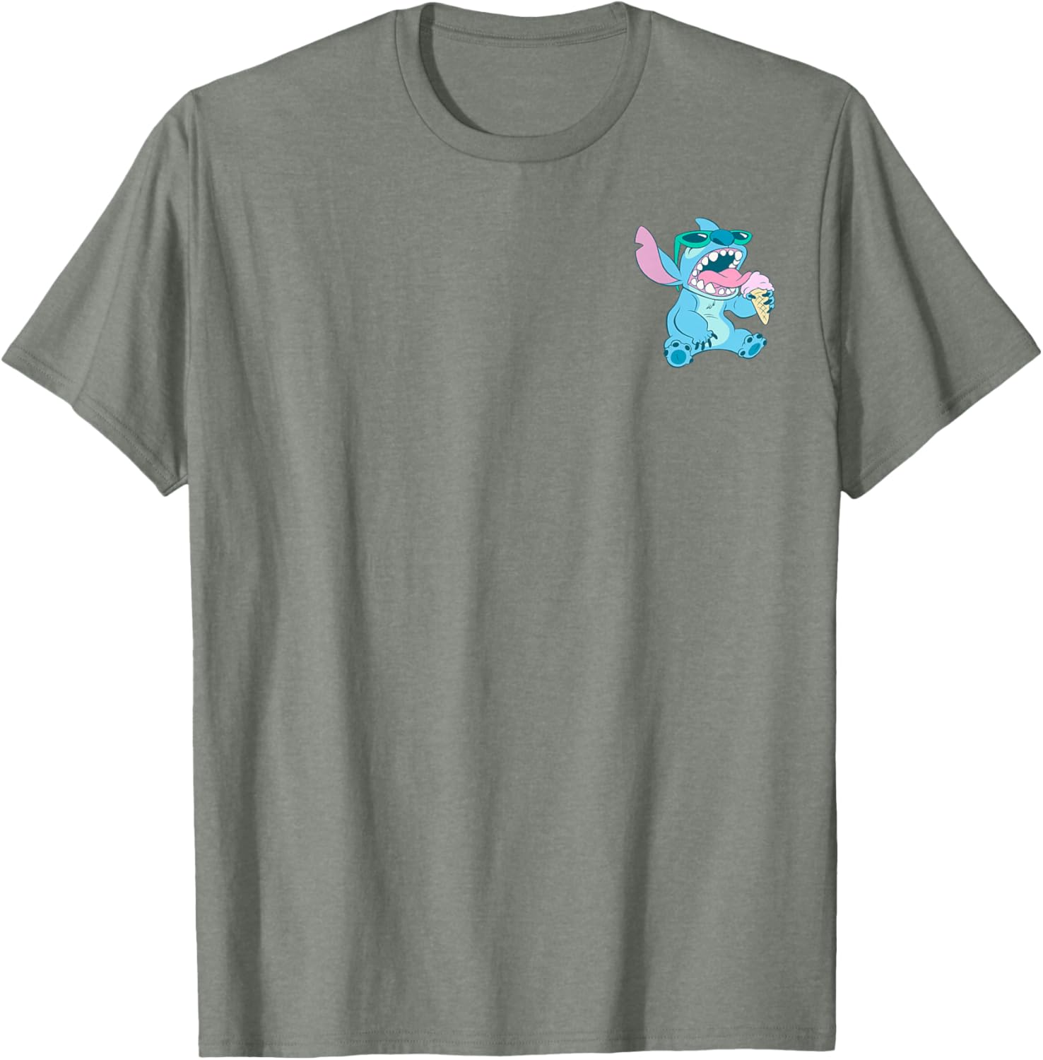 Disney Lilo & Stitch Retro Pocket Logo T-Shirt with Ice Cream Design - 1