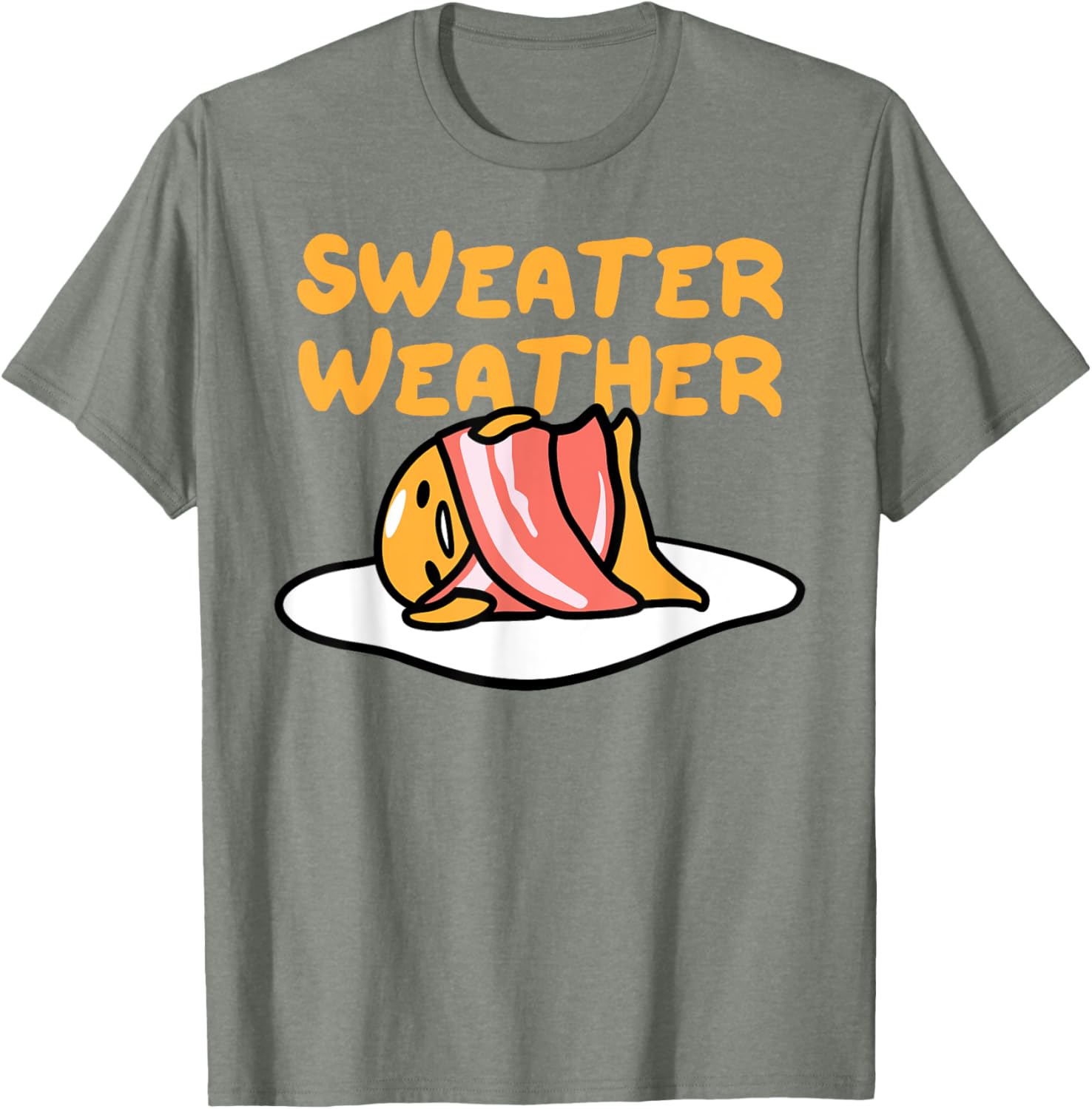 Cozy Gudetama Sweater Weather Bacon Blanket T-Shirt for Comfort Lovers - 4