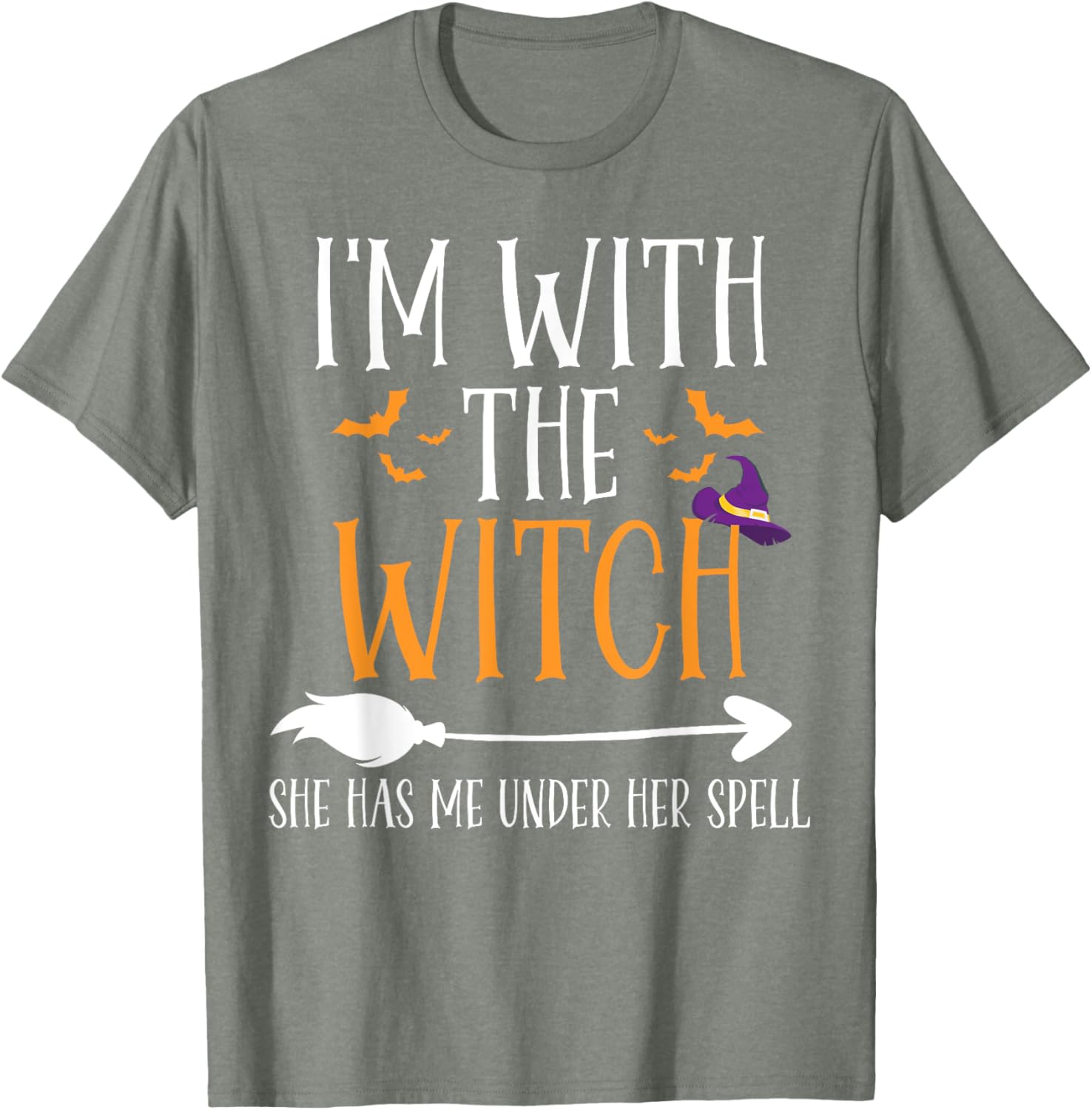 Funny I'm With The Witch Halloween Couples Costume T-Shirt for Fun Lovers - 20
