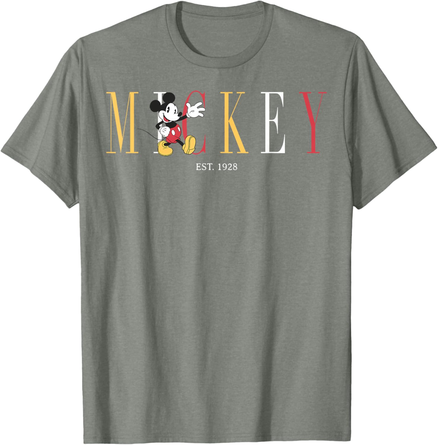 Classic Disney Mickey Mouse T-Shirt for Men, Est 1928, Blue, Small - 1