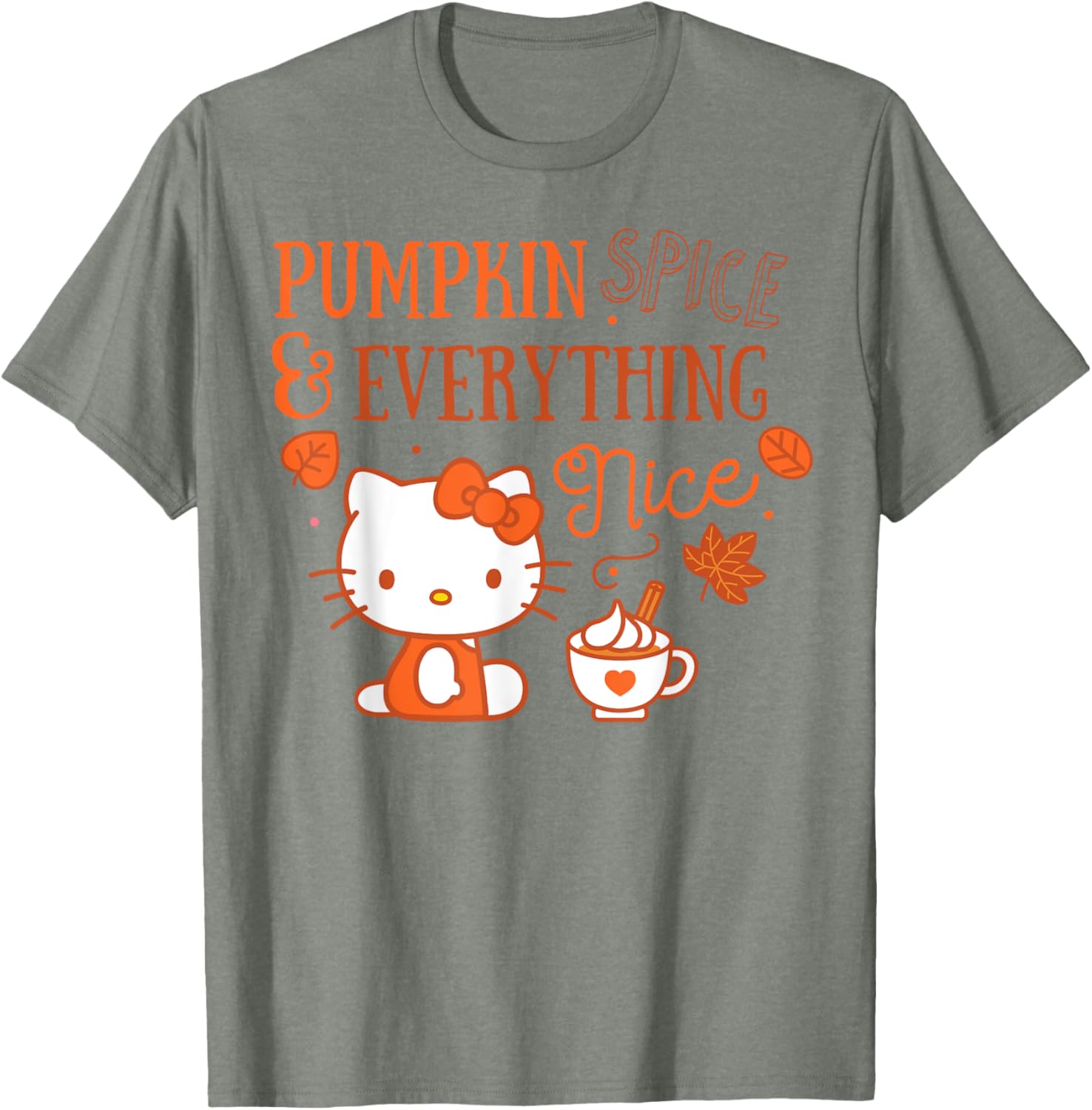Cute Hello Kitty Pumpkin Spice T-Shirt Perfect for Fall Fashion - 9