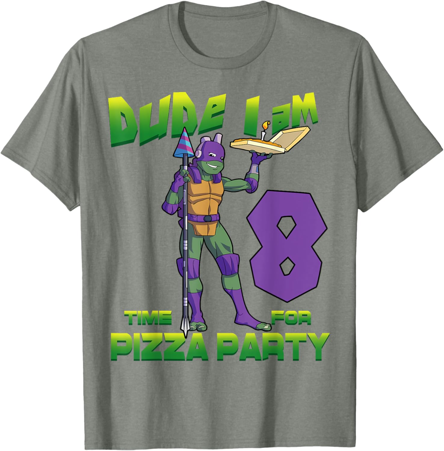 Mademark Teenage Mutant Ninja Turtles Donnie Pizza Birthday T-Shirt - 7