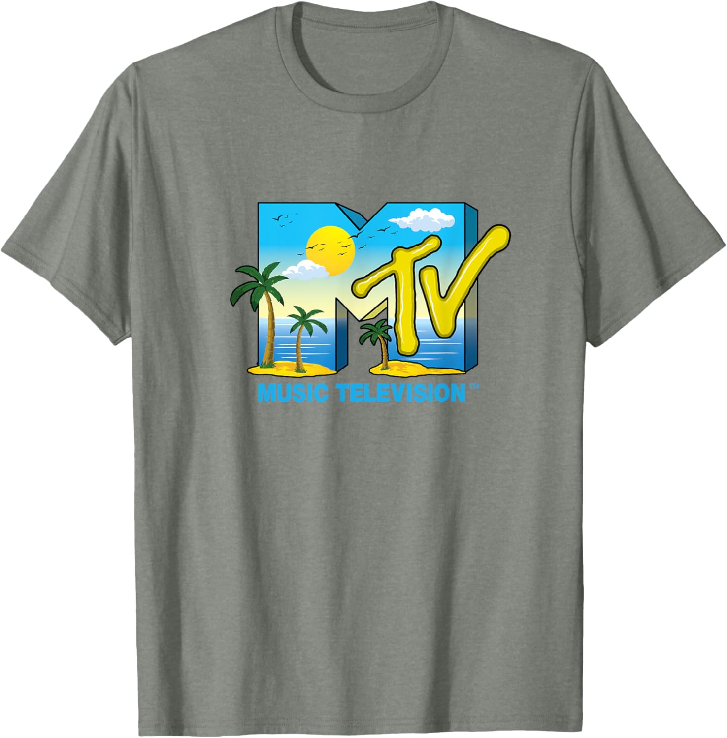 Mademark x MTV Official Logo T-Shirt with Palm Trees and Beach Vibes - 8