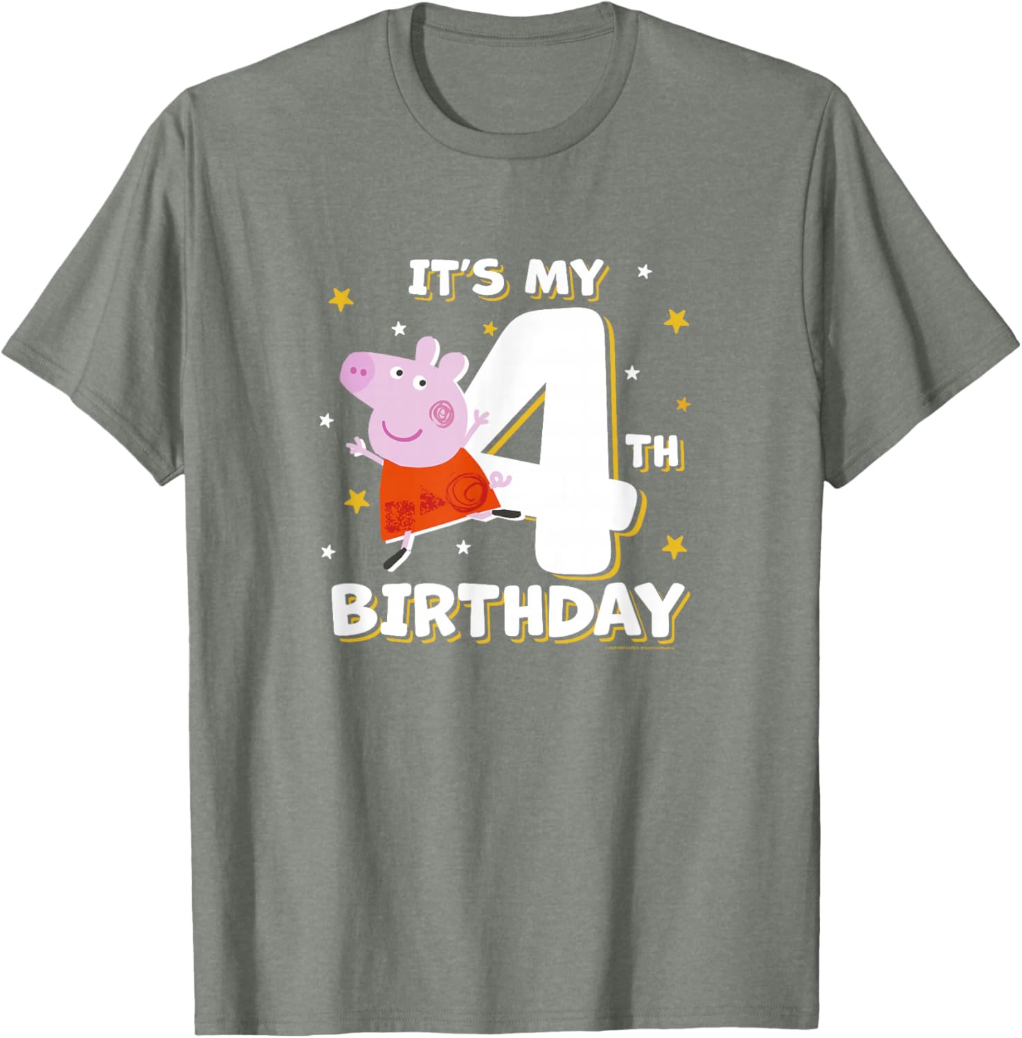 Peppa Pig 4th Birthday Holiday Stars Celebration T-Shirt for Kids - 3