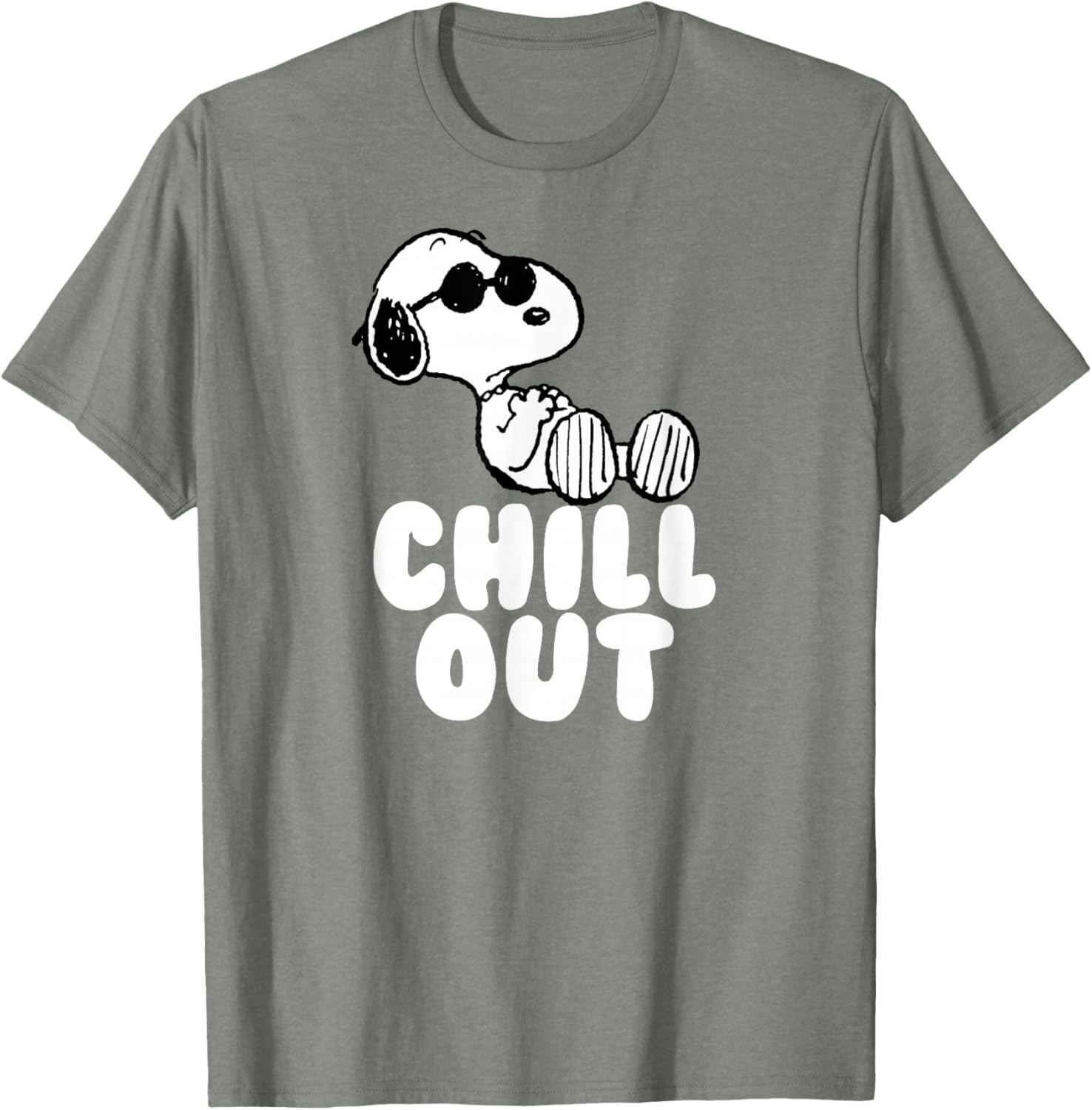 Peanuts Snoopy Chill Out Crew Neck T-Shirt in Blue for Relaxed Style - 3