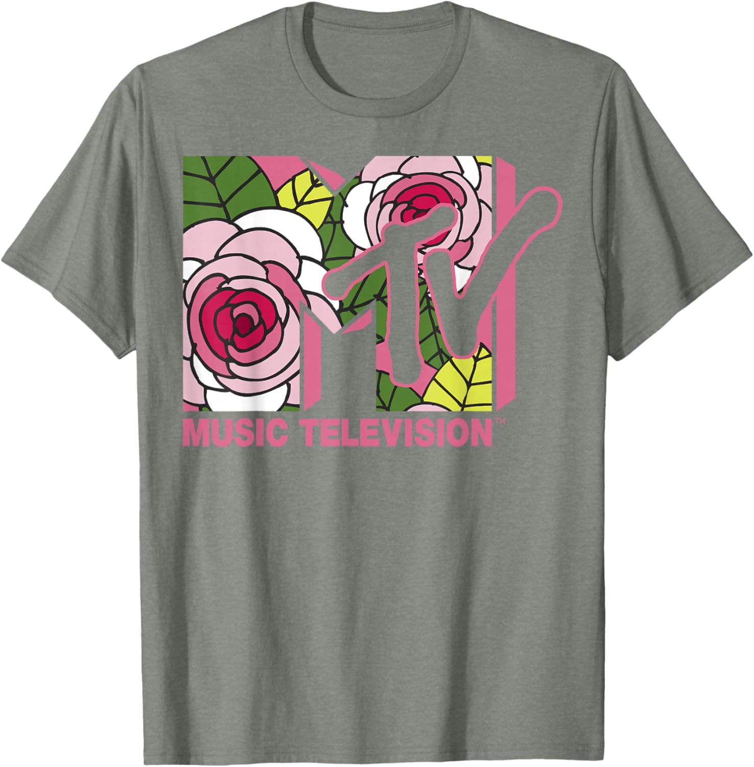 MTV Floral Roses Music Television Logo T-Shirt for Trendy Style - 8