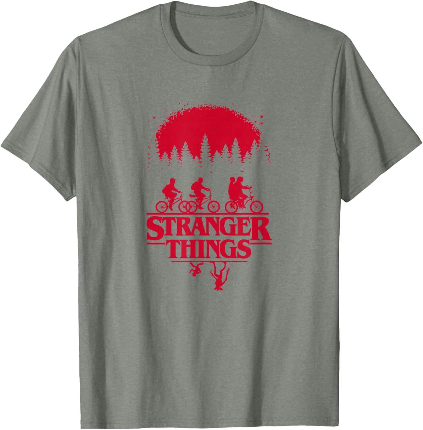 Stranger Things Upside Down Silhouette Group Shot T-Shirt for Fans - 5