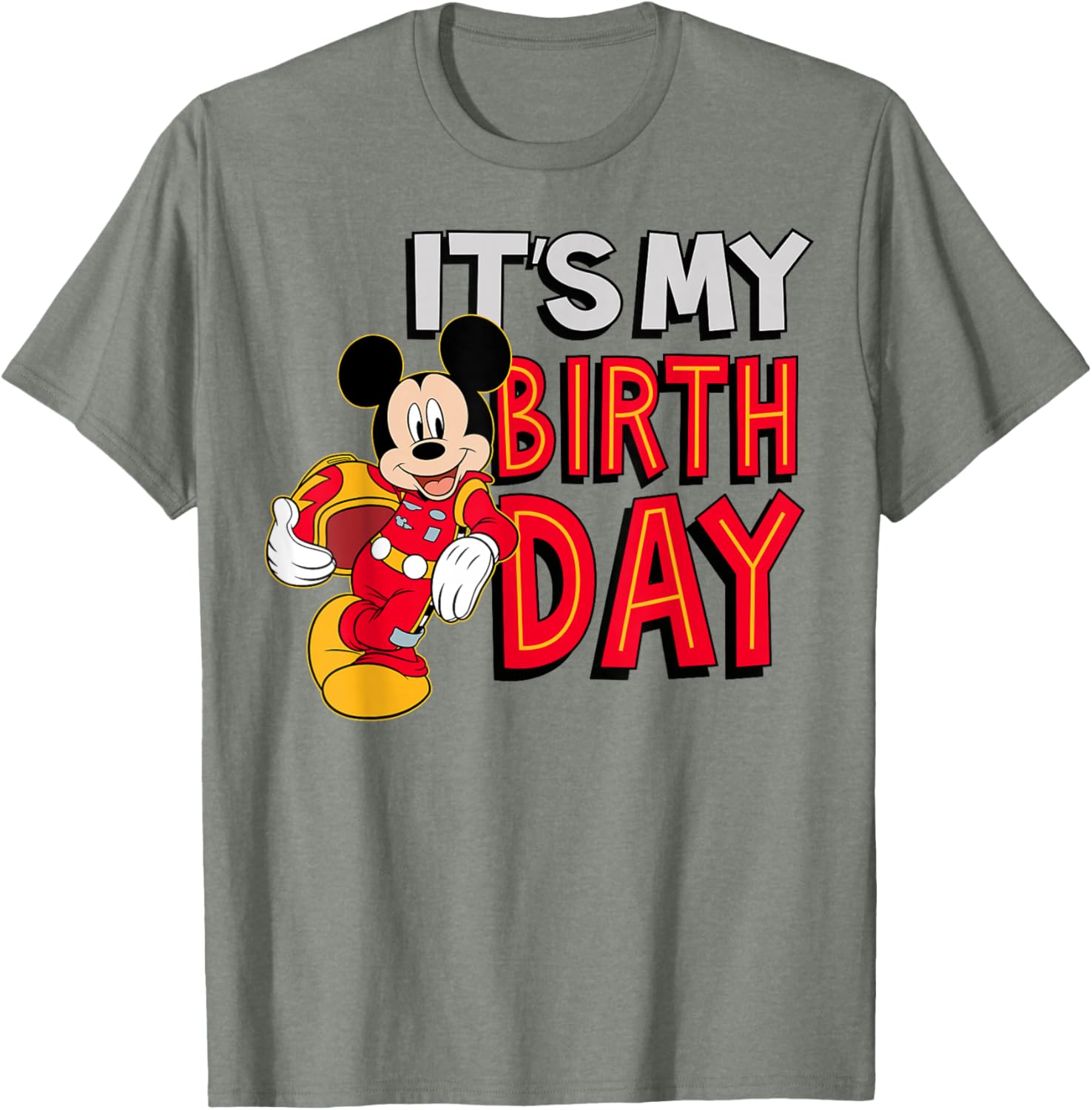 Disney Junior Mickey Birthday Short Sleeve T-Shirt for Kids Fun Wear - 8
