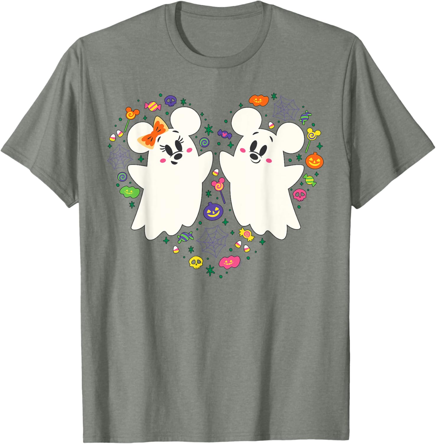 Disney Mickey and Minnie Ghosts Halloween Heart T-Shirt for Kids - 8