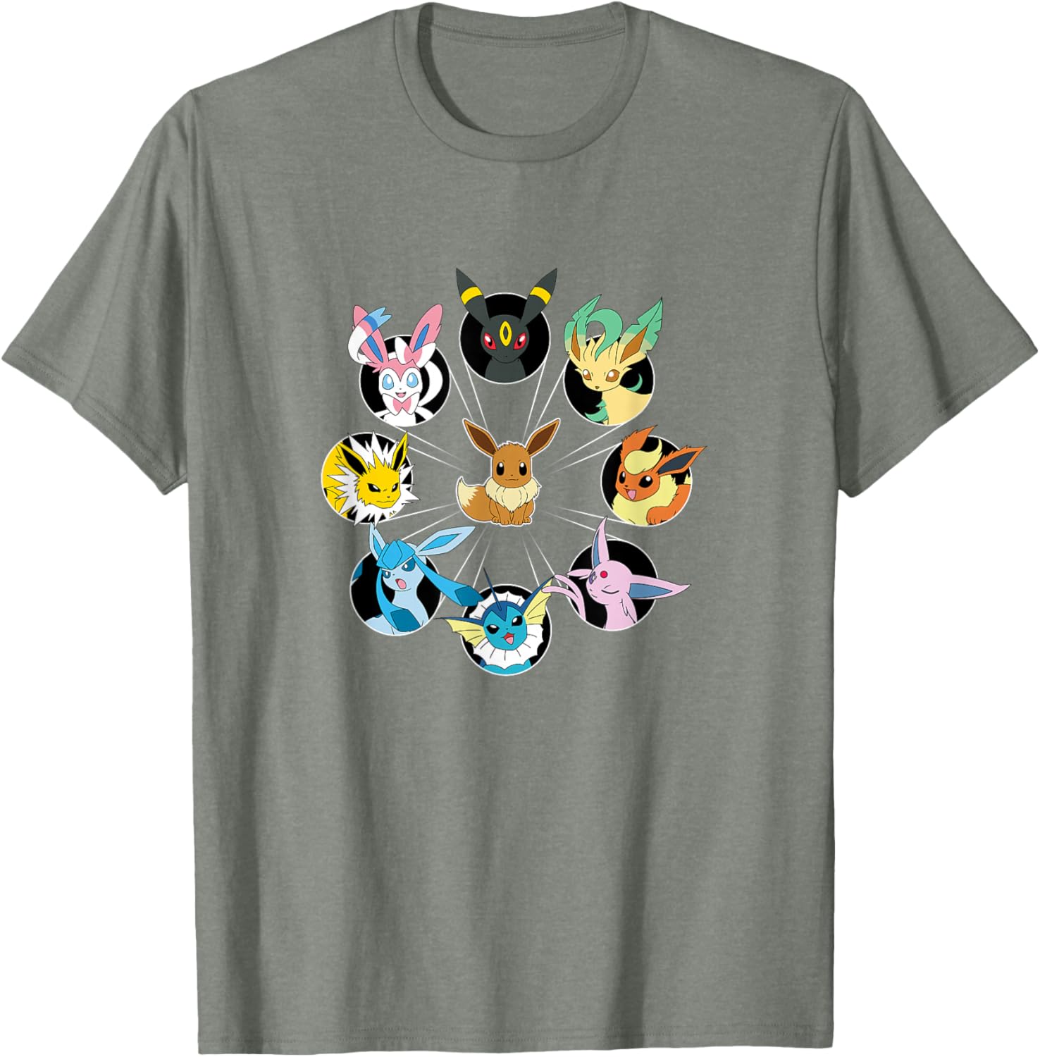 Eevee Evolution Circle T-Shirt for Pokémon Fans - Stylish Casual Wear - 6