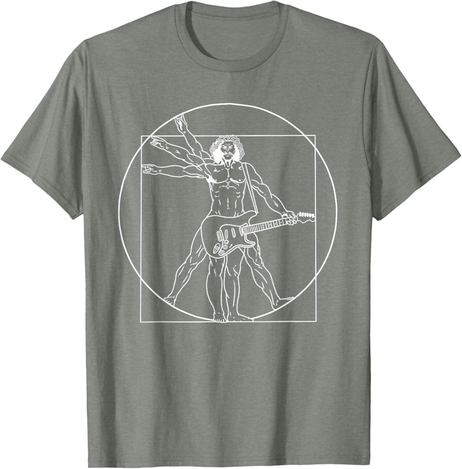 Guitar Da Vinci Vitruvian Man Musician T-Shirt for Guitar Lovers - 10