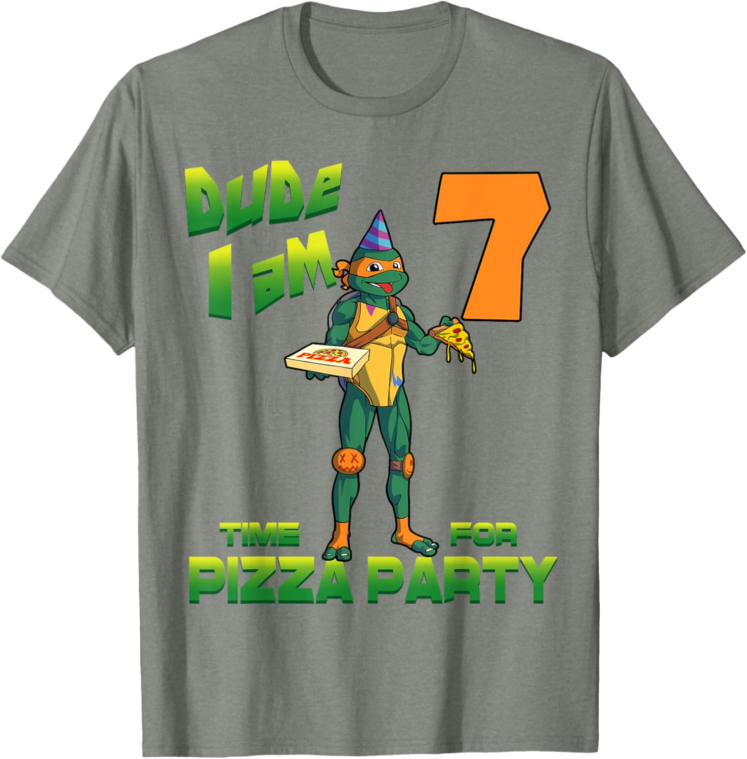 Mademark TMNT Michelangelo Pizza Party T-Shirt for 7 Year Olds - 14