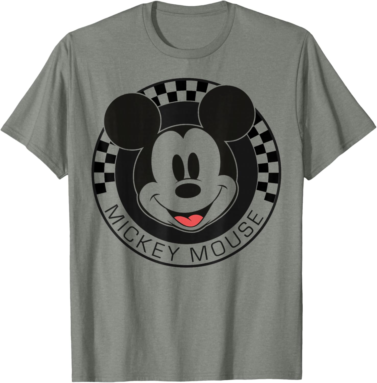 Mickey Mouse Checkerboard Circle T-Shirt for Kids Unisex Short Sleeve - 10