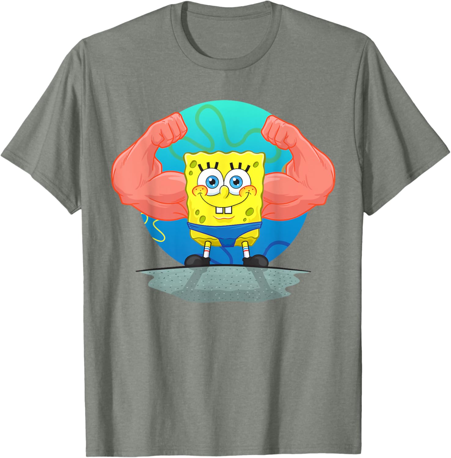 Mademark SpongeBob MuscleBob BuffPants T-Shirt for Fun Fashion Fans - 4