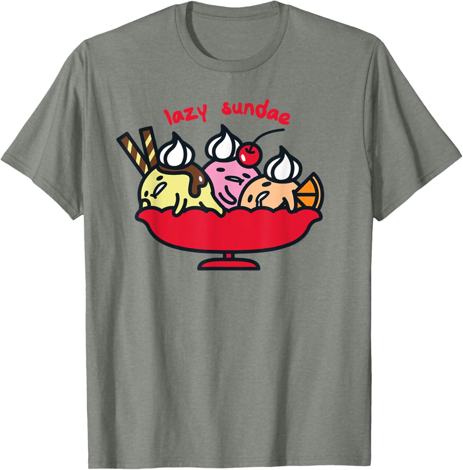 Gudetama Lazy Egg Sundae Ice Cream T-Shirt for Fun Fashion Lovers - 9