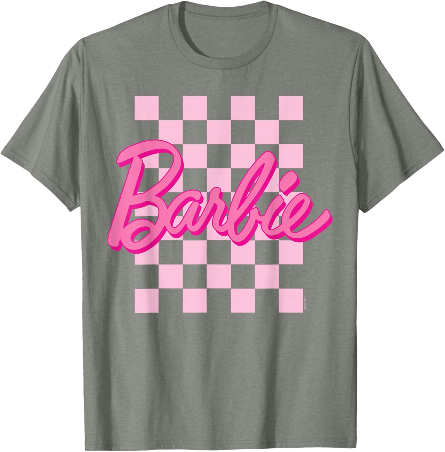 Barbie Logo Checkered Short Sleeve T-Shirt for Women Small Size - 4