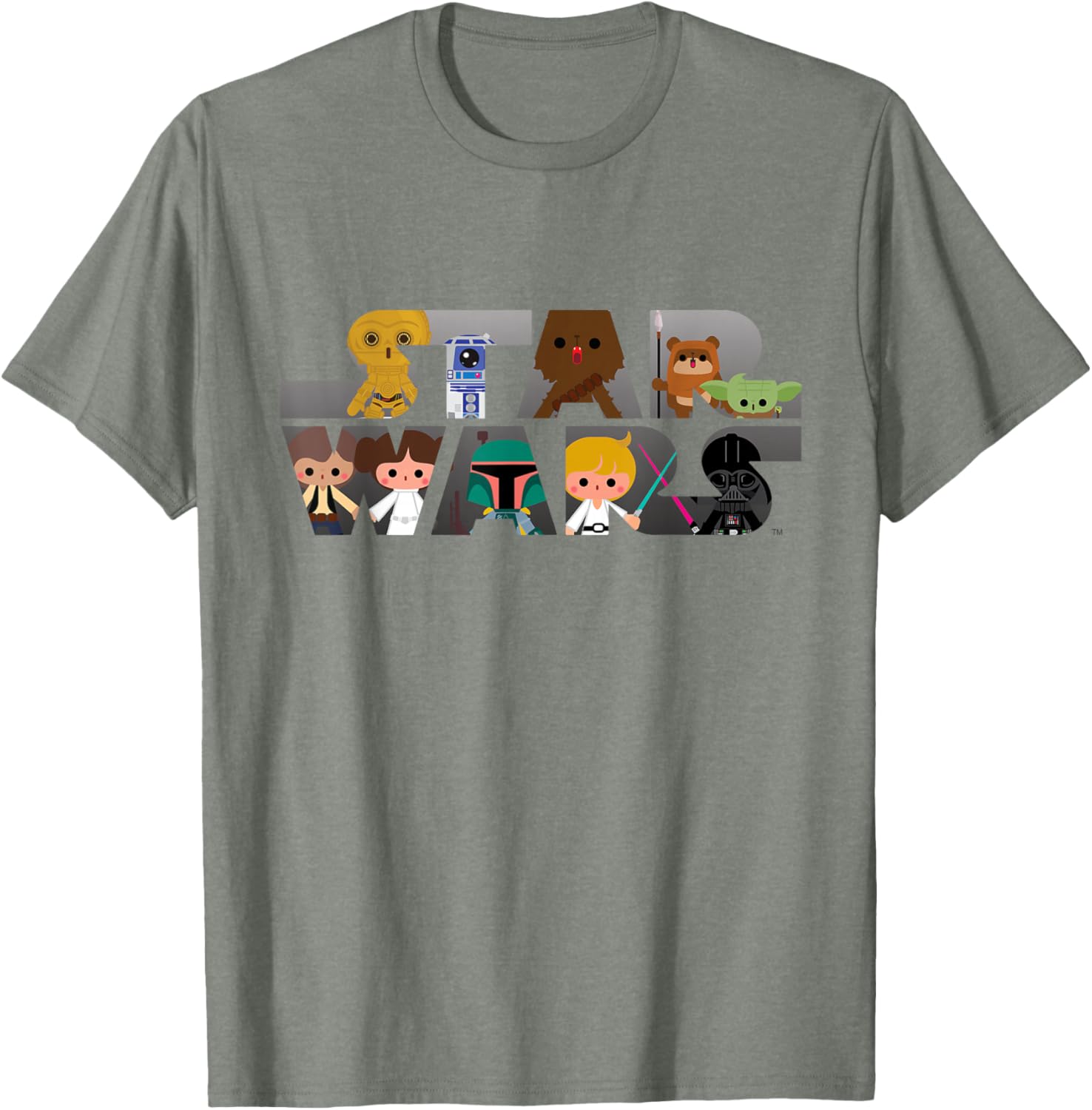 Kawaii Star Wars Multi-Character T-Shirt for Fans of All Ages - 5