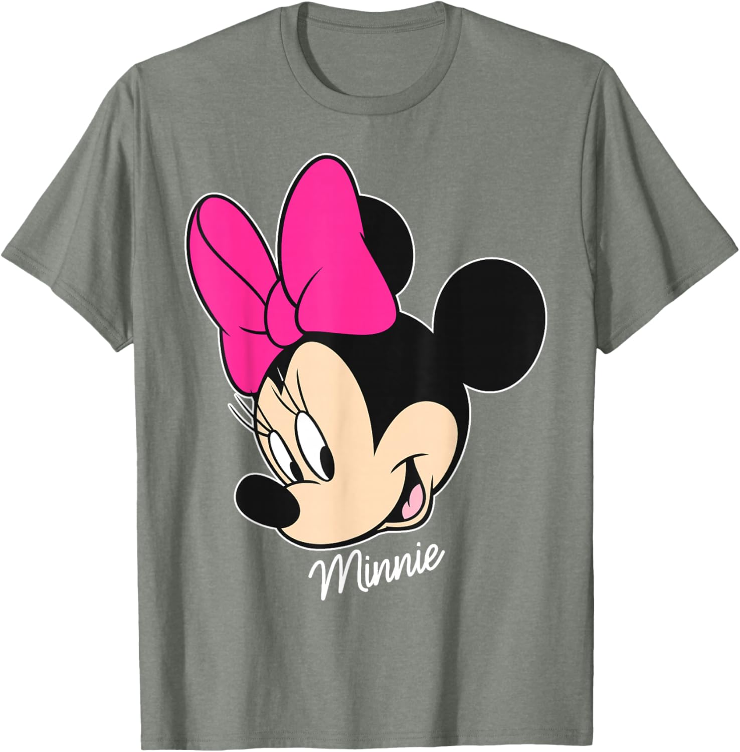 Disney Mickey and Friends Minnie Mouse Big Face T-Shirt Black Small - 10