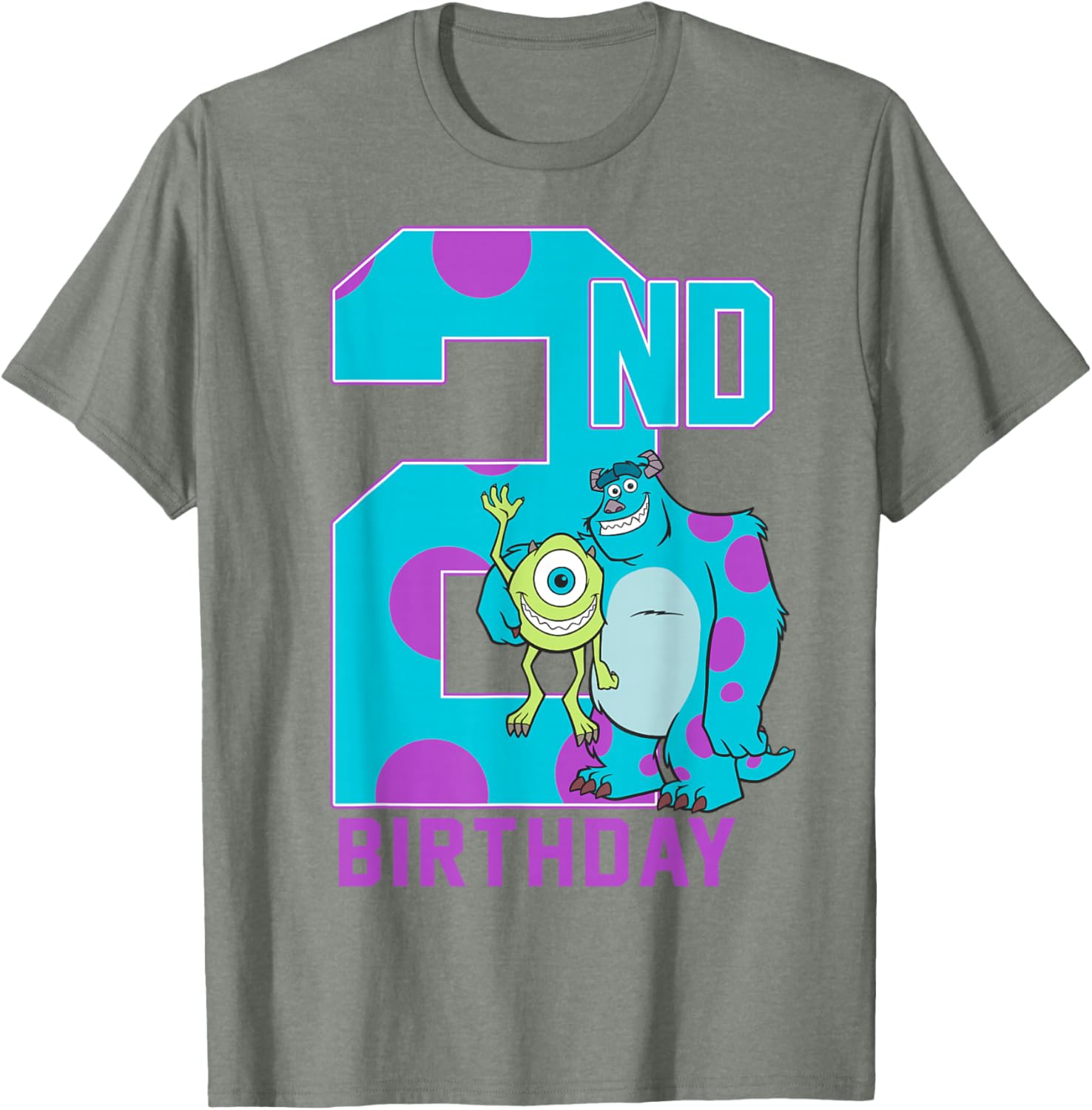 Disney Pixar Monsters Inc Mike and Sully 2nd Birthday T-Shirt for Kids - 6
