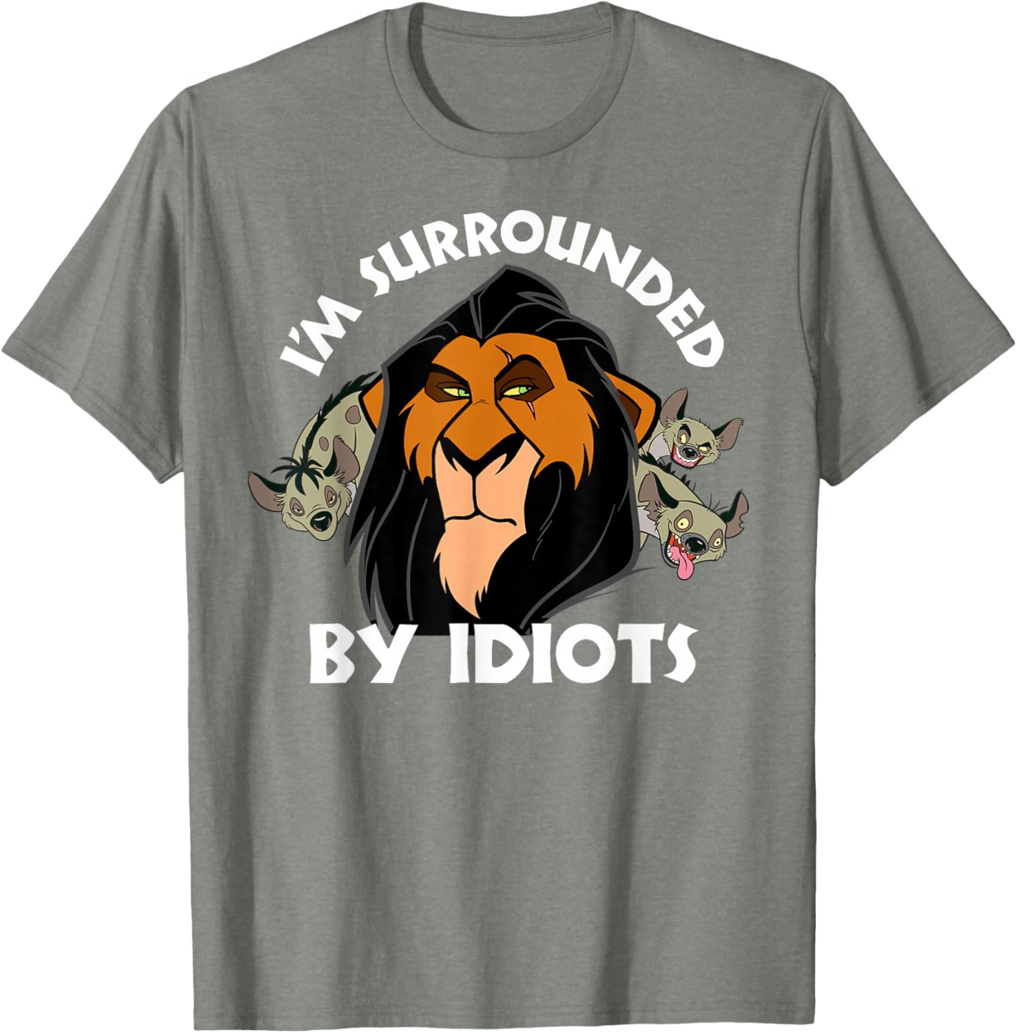 Disney The Lion King Scar I'm Surrounded By Idiots Portrait T-Shirt - 5