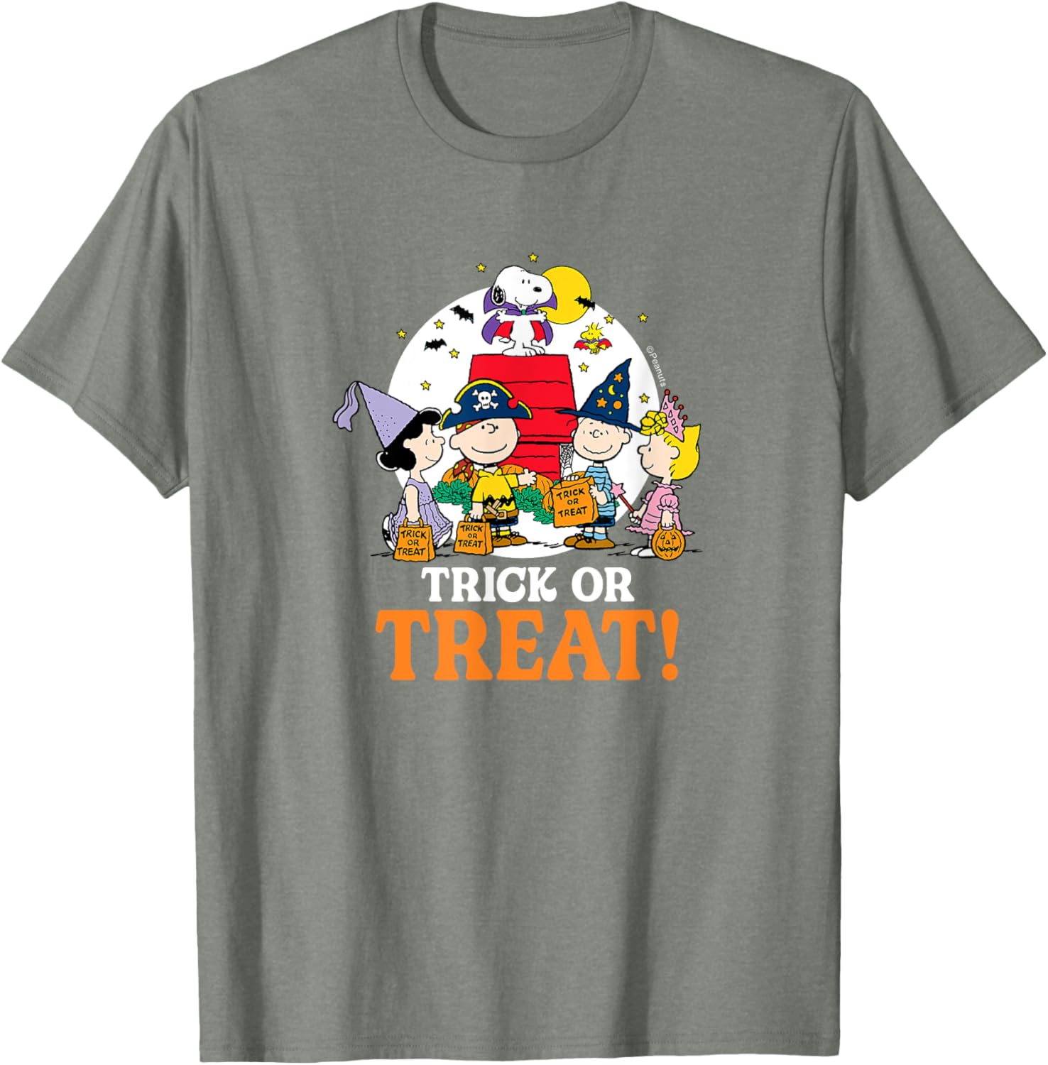Peanuts Halloween Trick or Treat Moonlight T-Shirt for Fun Celebrations - 4
