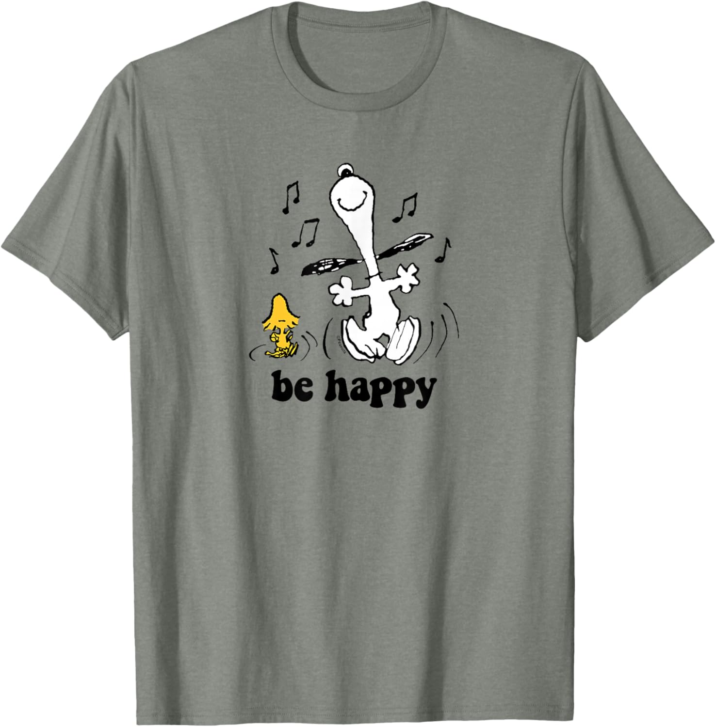 Peanuts Snoopy Woodstock Be Happy Dance T-Shirt Fun Graphic Tee - 10
