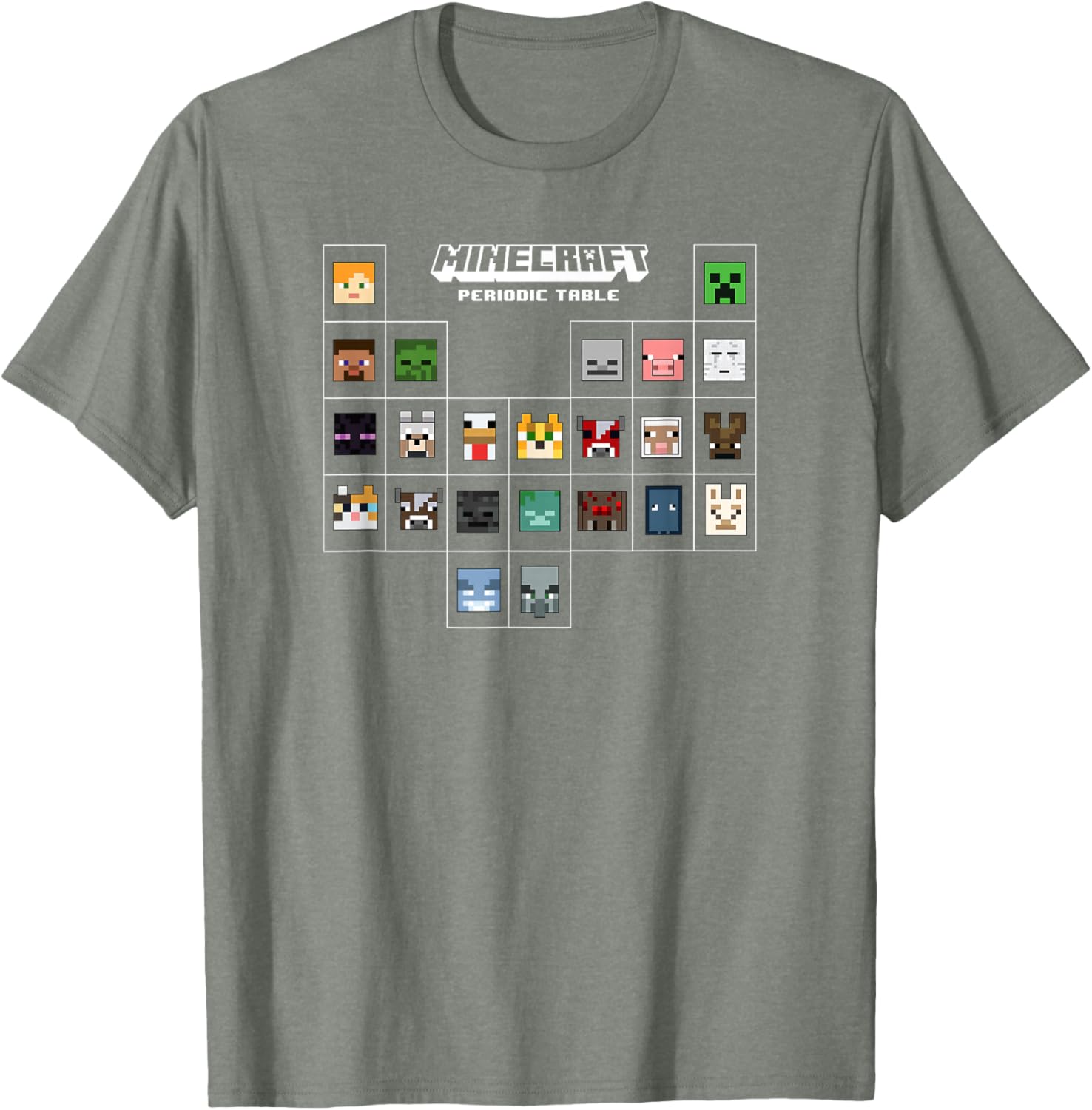 Minecraft Periodic Table Character Group T-Shirt for Fans and Gamers - 4