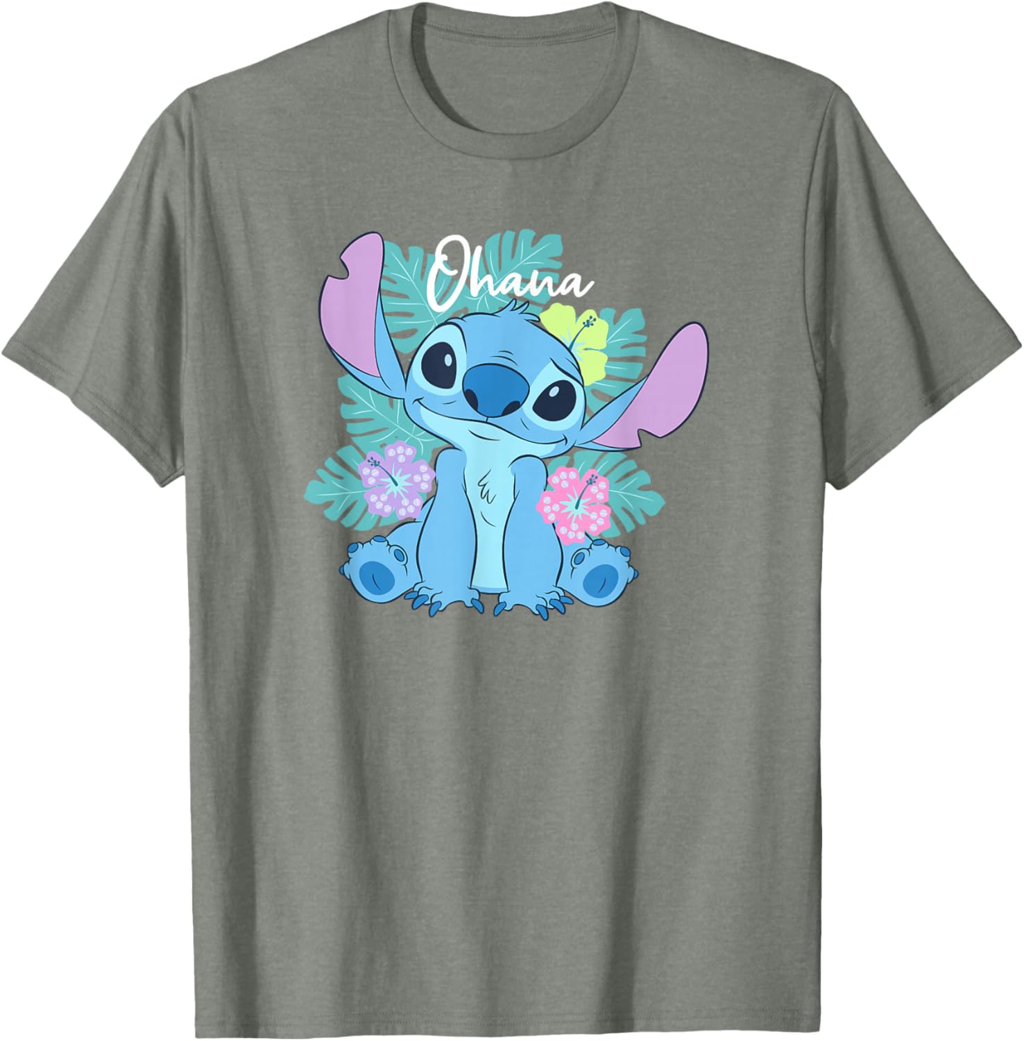 Disney Lilo and Stitch Ohana Floral Logo T-Shirt for Fun Family Style - 6