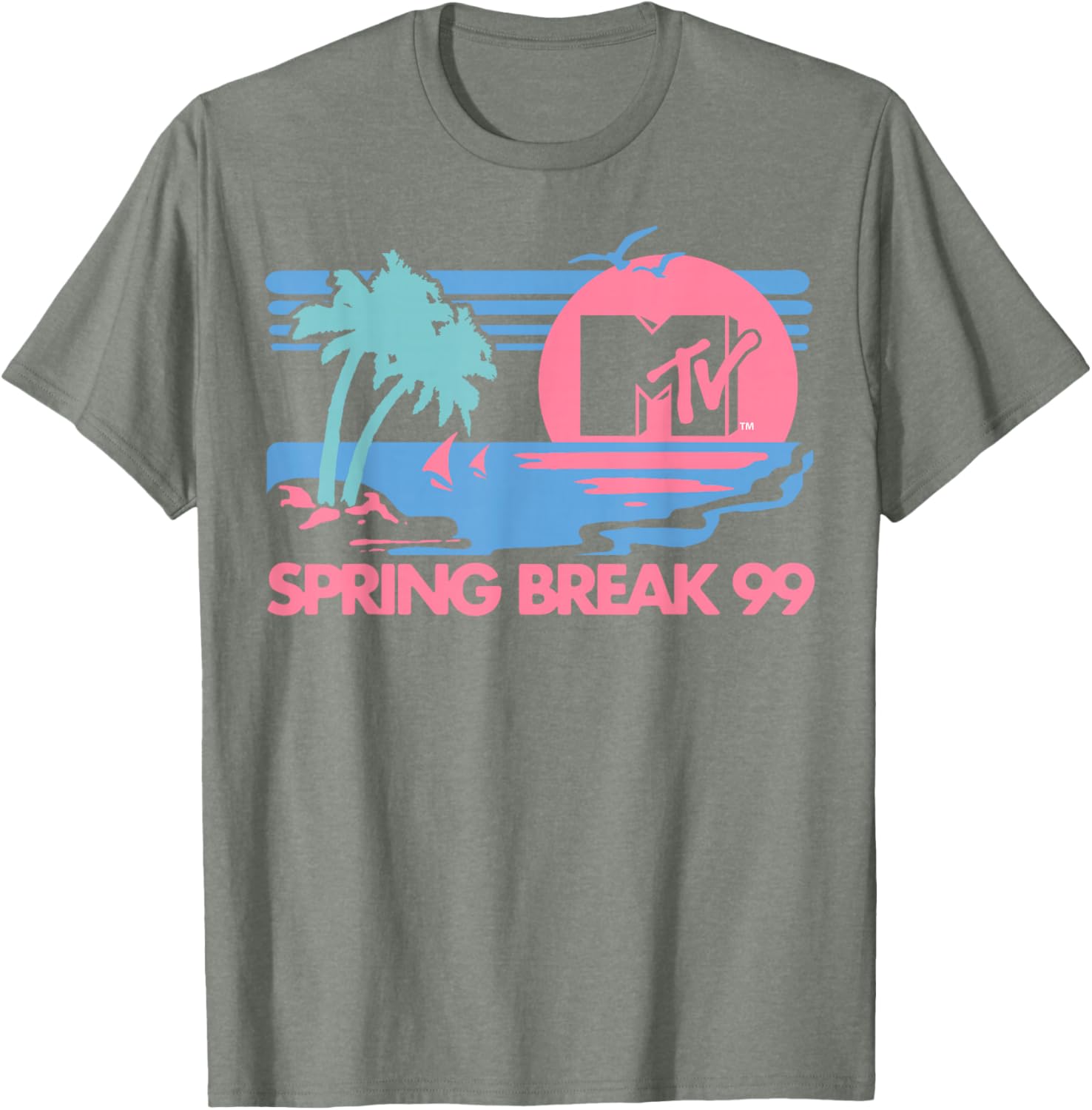 MTV Pastel Colors Spring Break Logo T-Shirt for Beach Fun and Style - 7