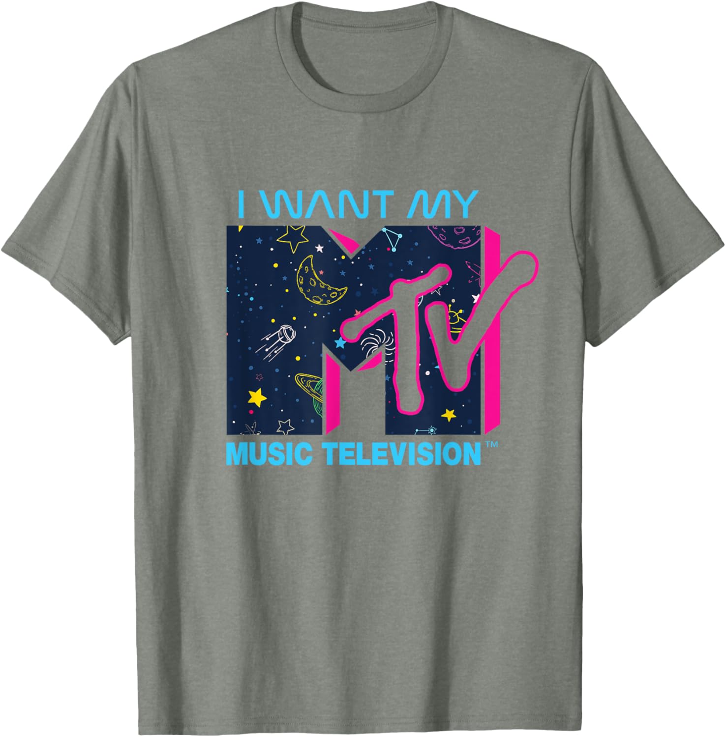 Mademark x MTV Official I Want My MTV Logo Space T-Shirt for Fans - 19