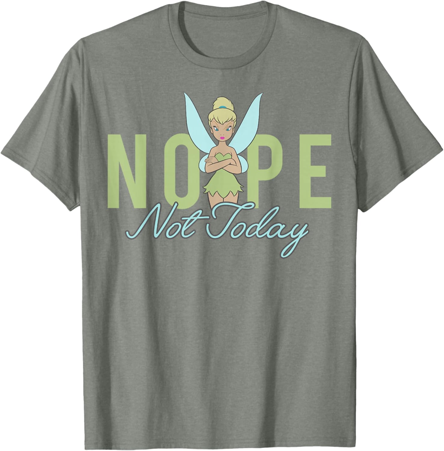 Disney Peter Pan Tinker Bell Nope Not Today Short Sleeve T-Shirt for Women - 8