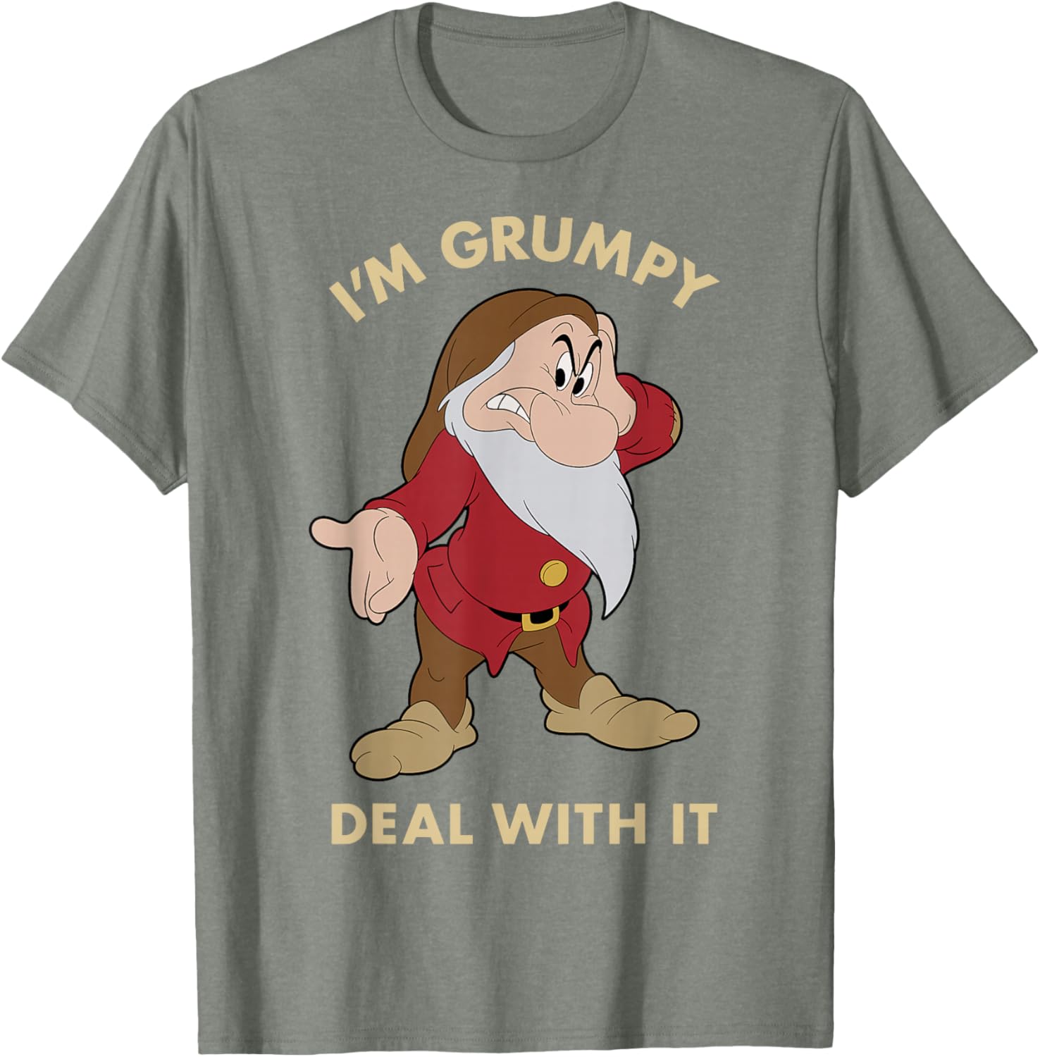 Disney Snow White Grumpy Deal With It Portrait T-Shirt for Fans - 8