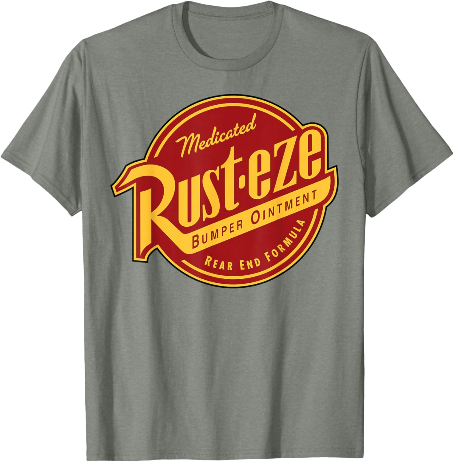 Disney Pixar Cars 2 Rust-Eze Ointment Vintage Badge Logo T-Shirt - 1