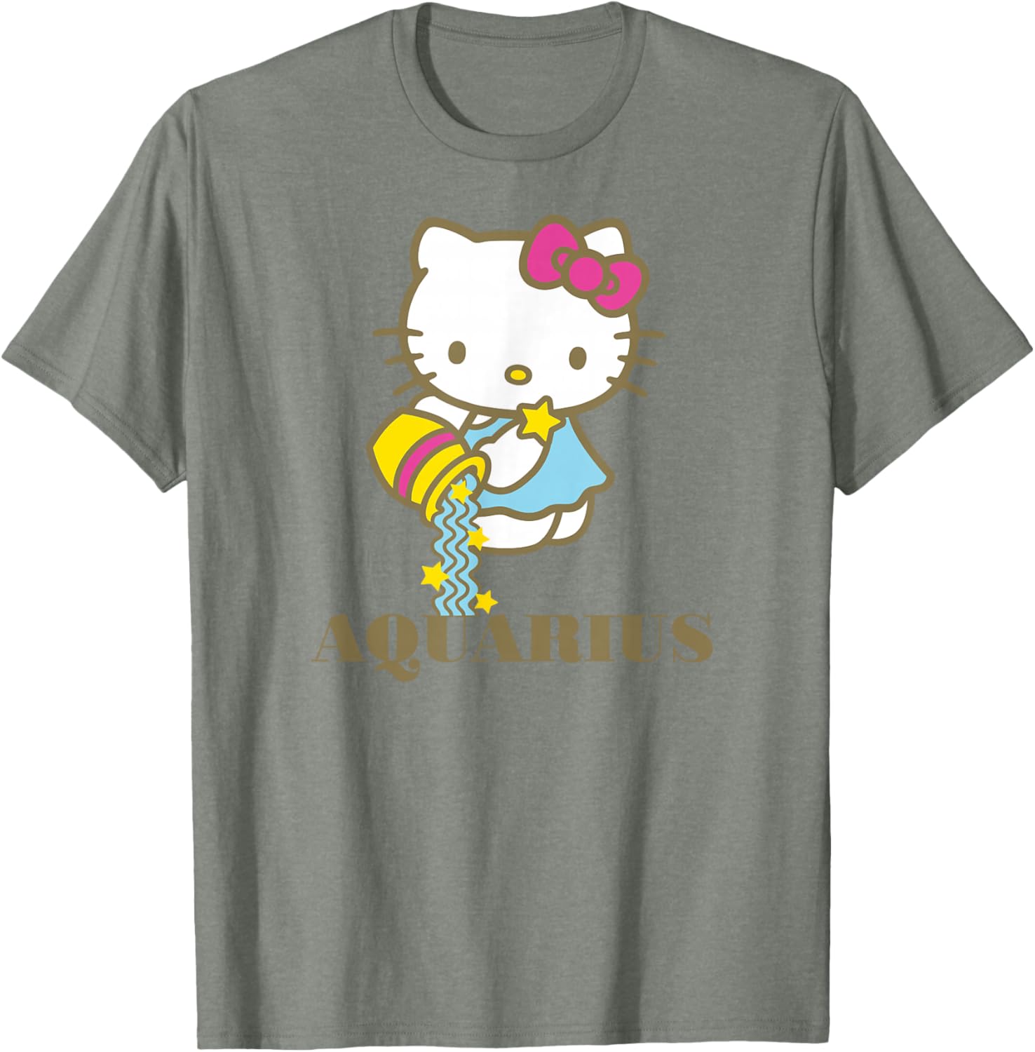 Hello Kitty Aquarius Zodiac T-Shirt Cute Graphic Tee for Pisces Fans - 5