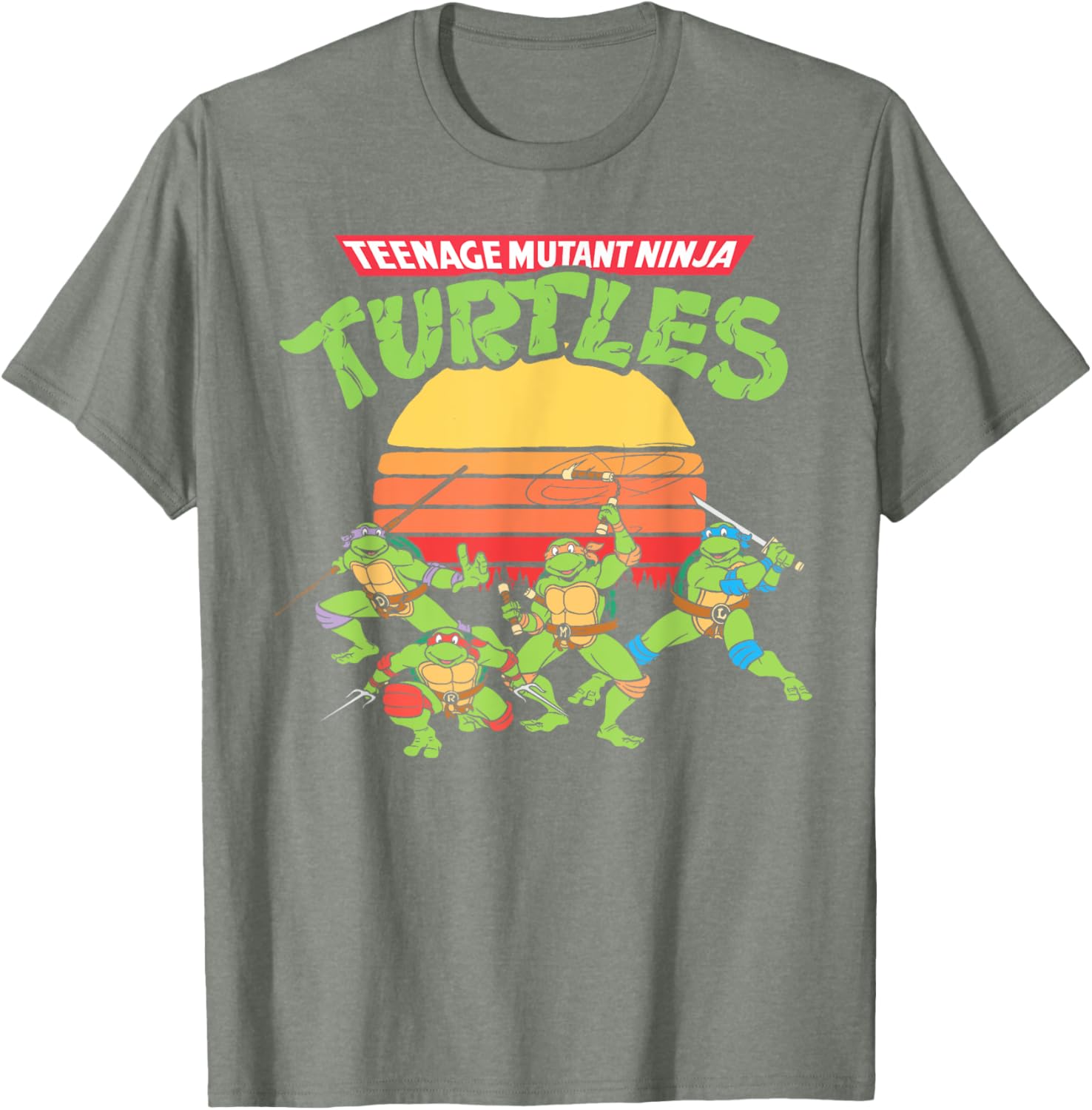 Mademark Teenage Mutant Ninja Turtles Retro Logo Eighties Sunset T-Shirt - 14