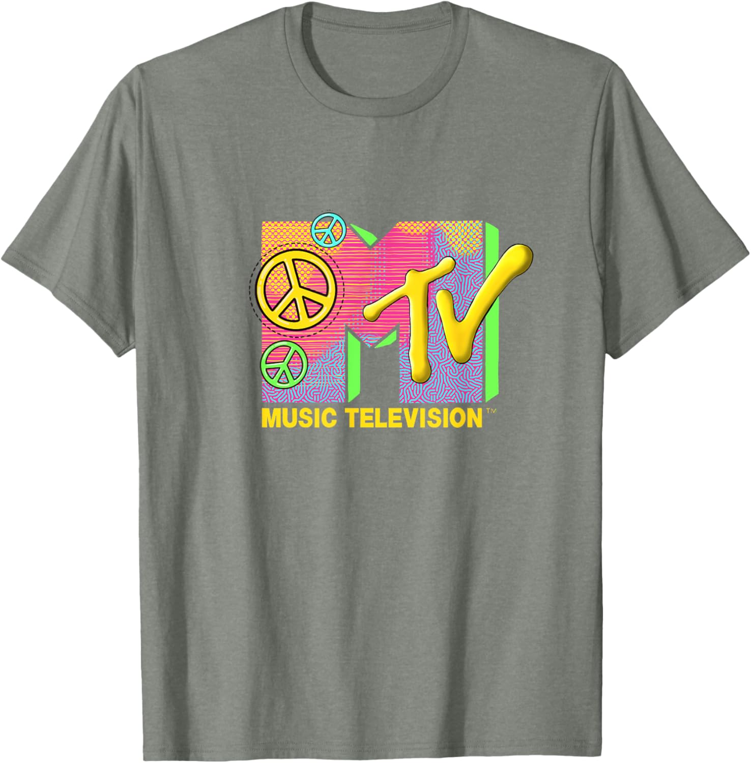 Mademark x MTV Peace Love Happiness T-Shirt - Official Logo Apparel - 22