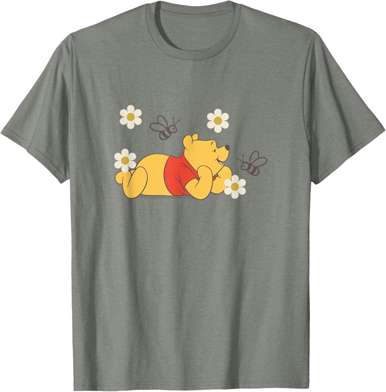 Winnie The Pooh Floral T-Shirt with Bees - Cute Nature-Inspired Apparel - 2